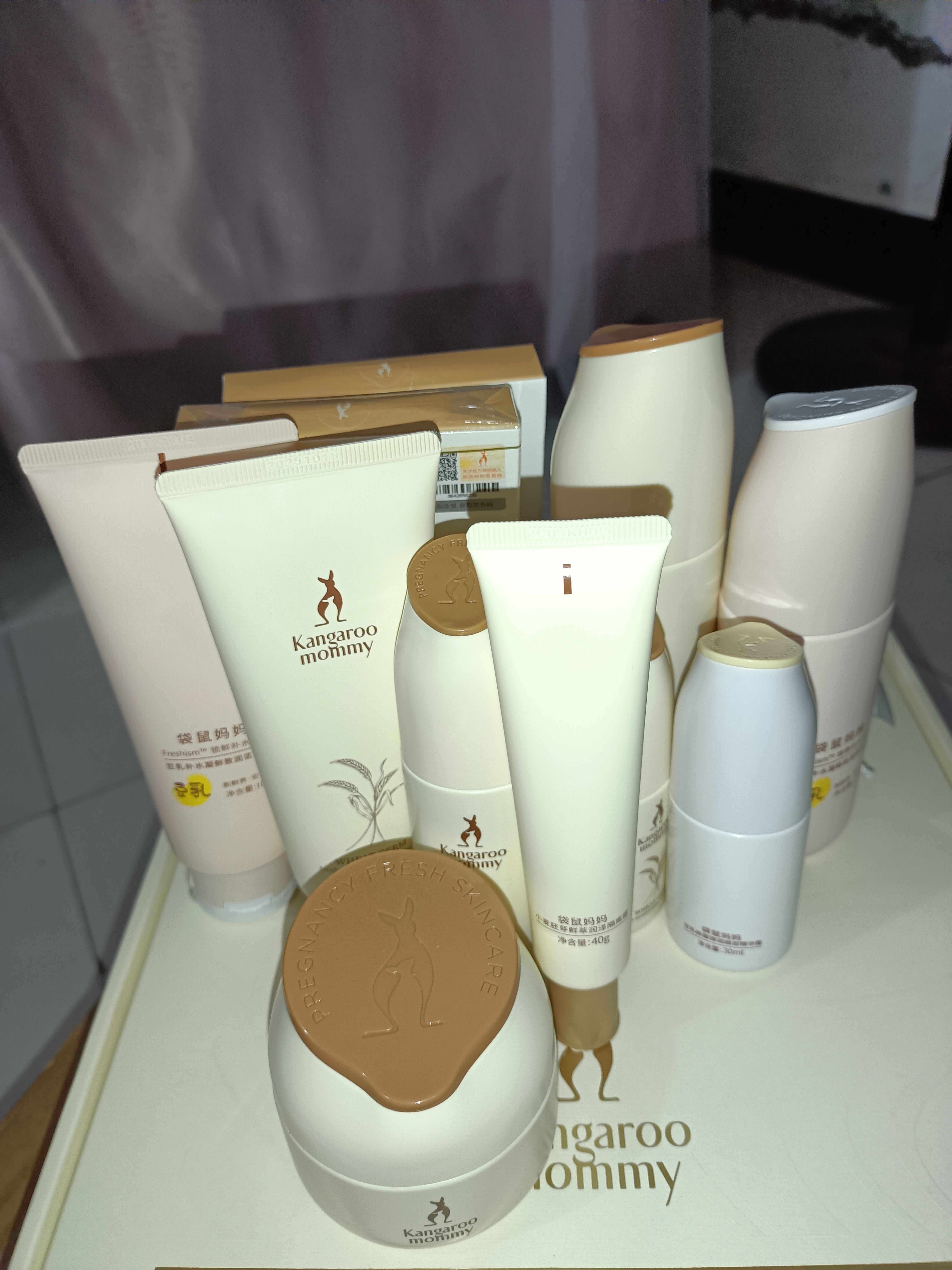 袋鼠妈妈小麦6件套，赠品送了一堆