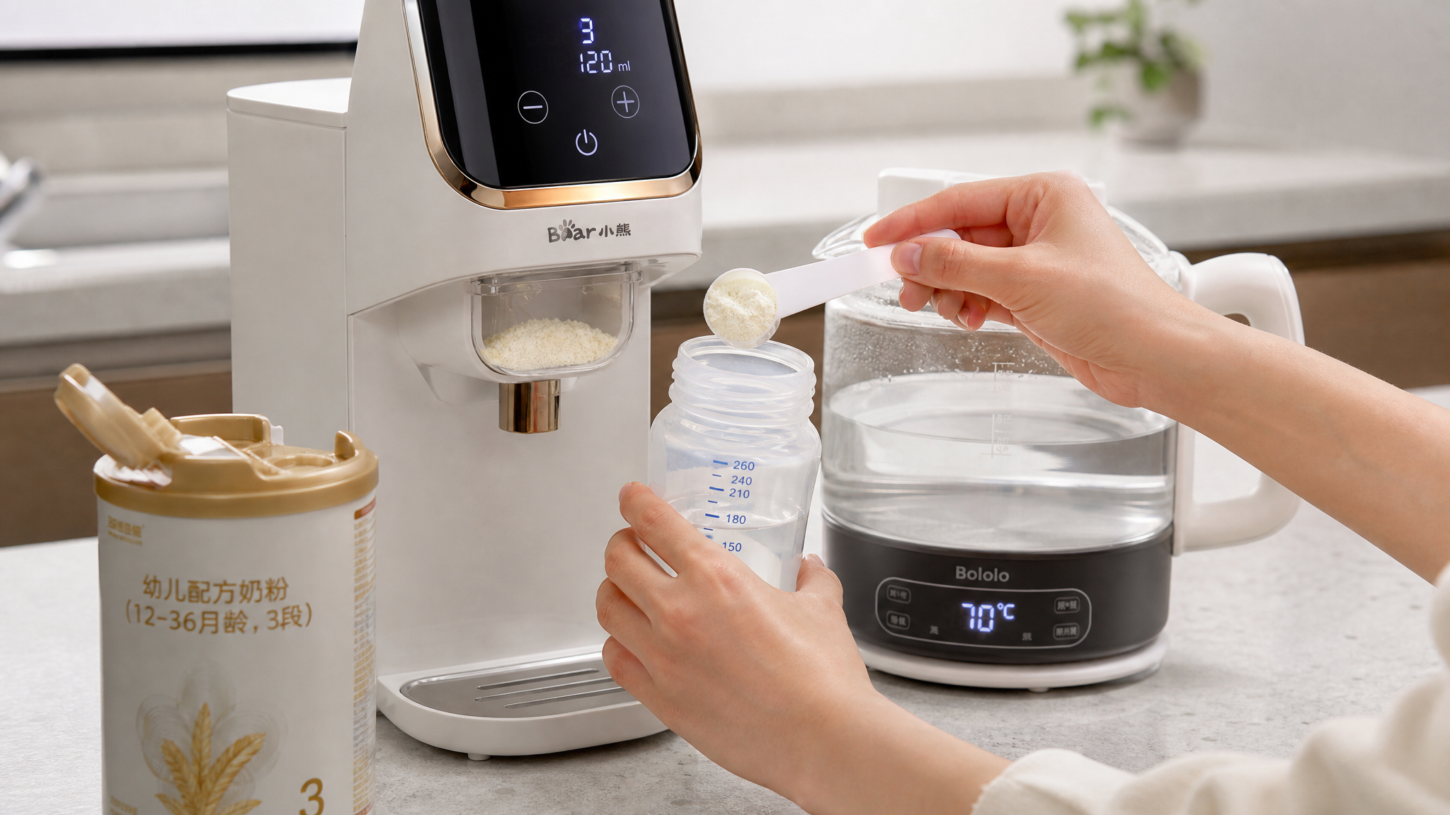A detailed shot of a pair of clean hands preparing