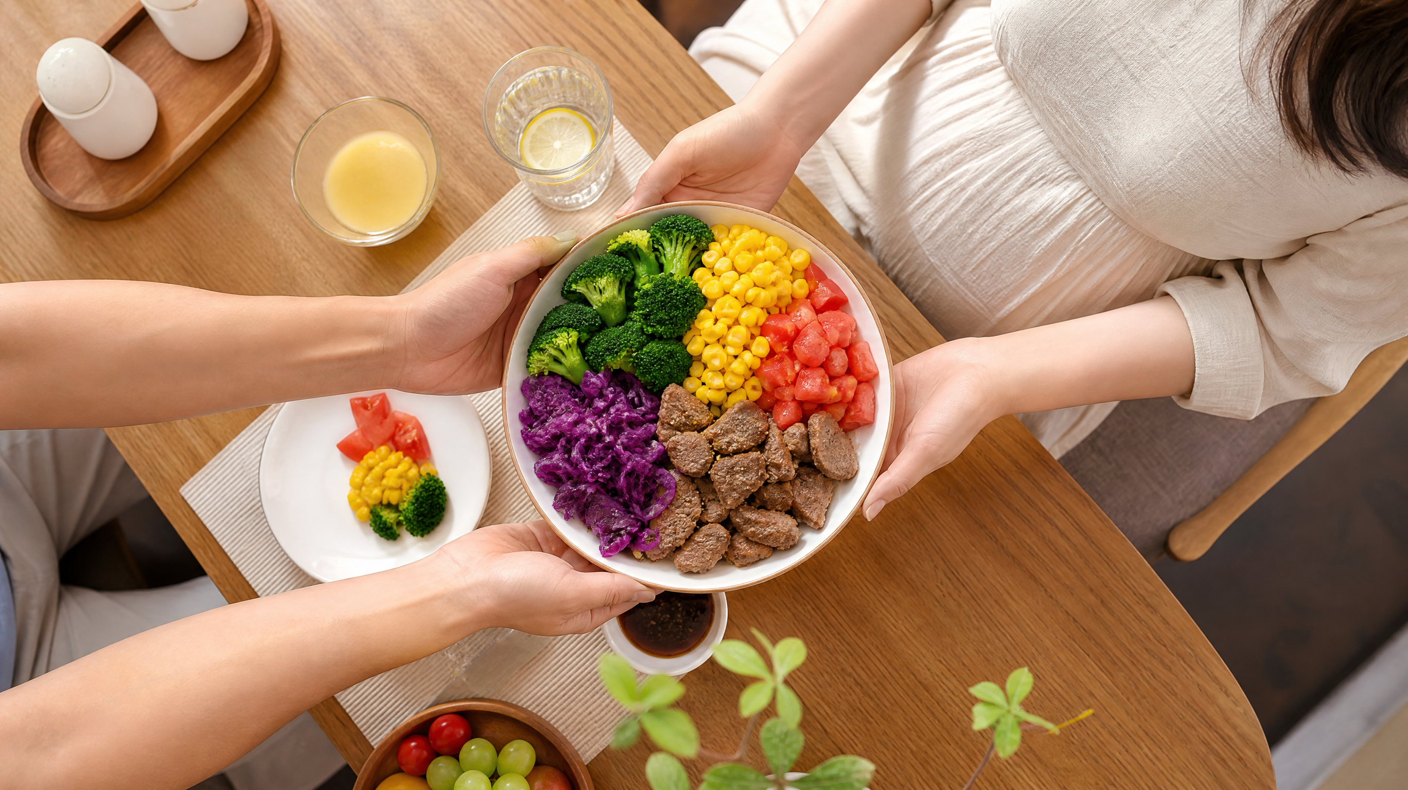 A top-down view of a delicious and healthy 