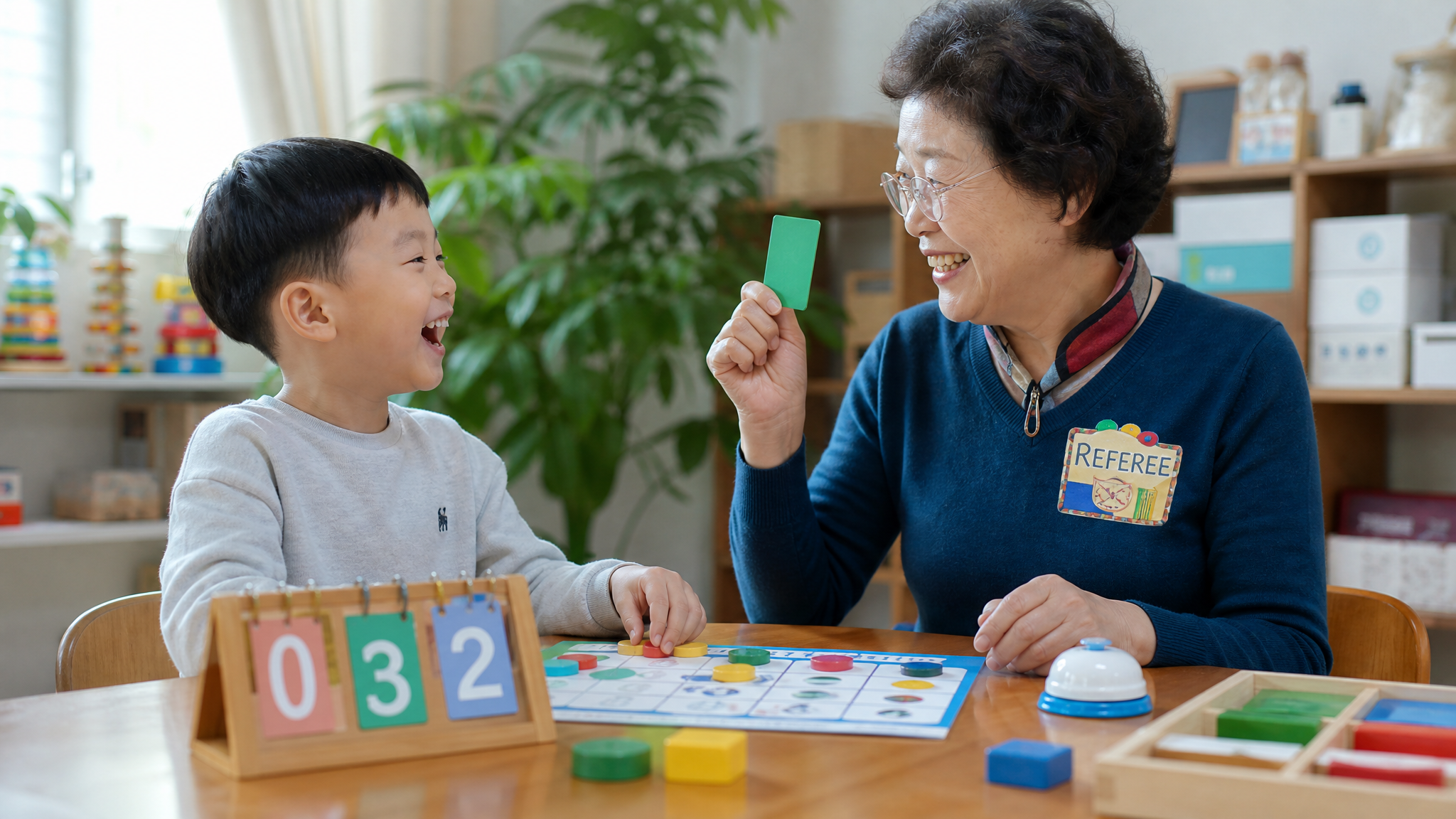 A heartwarming scene of a Chinese grandmother and