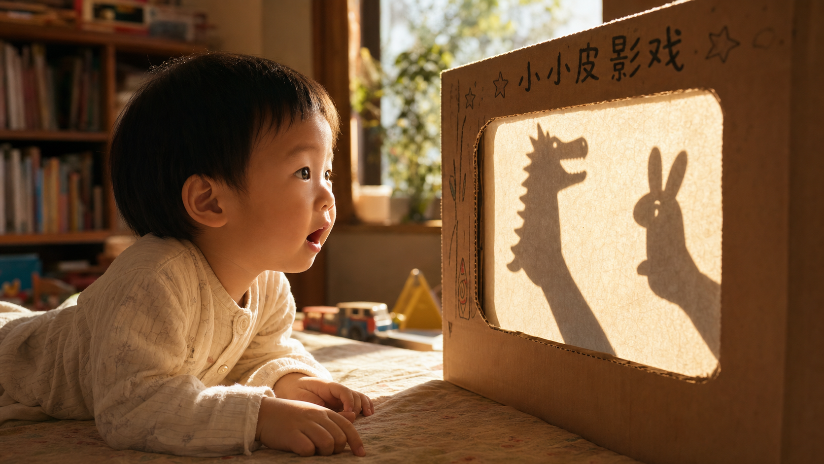 A Chinese toddler (around 2.5 years old) looking a