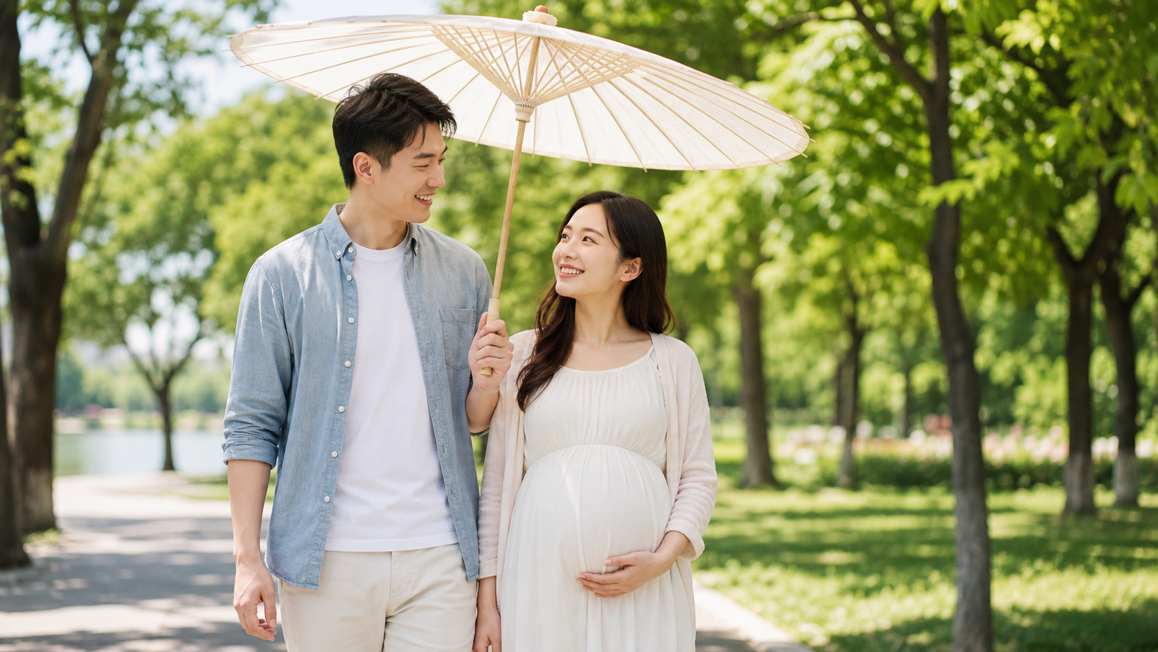 A heartwarming scene of a caring Chinese husband h
