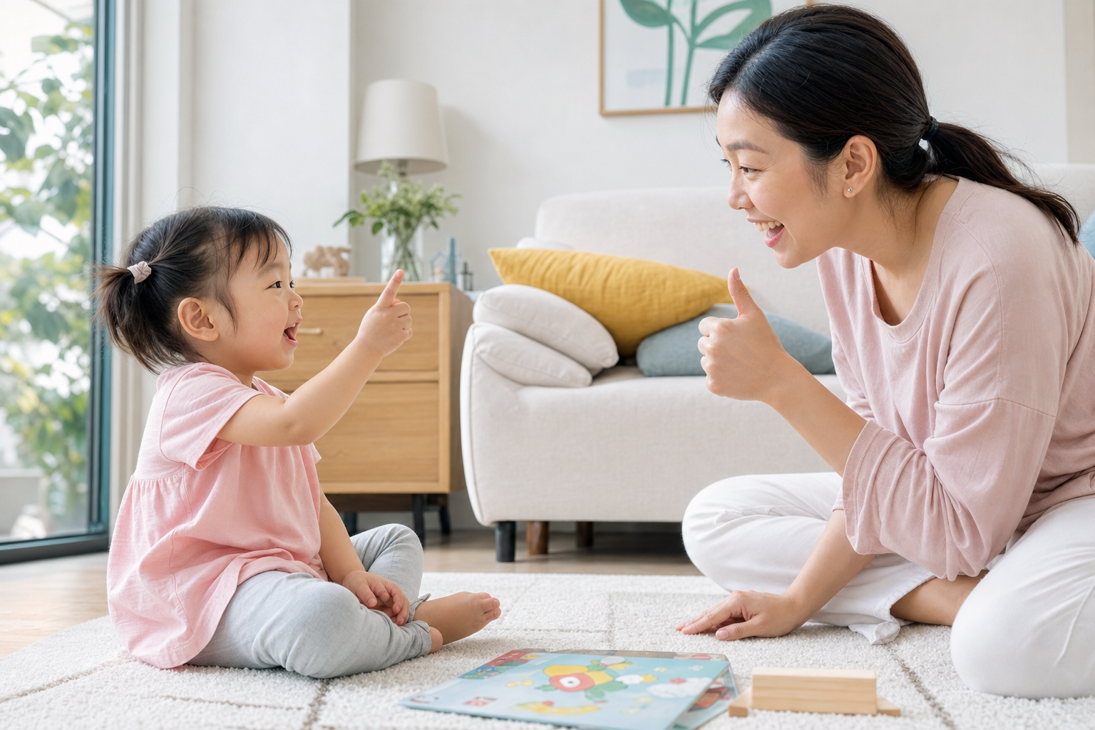 A heartwarming scene of a 2-year-old Chinese baby 