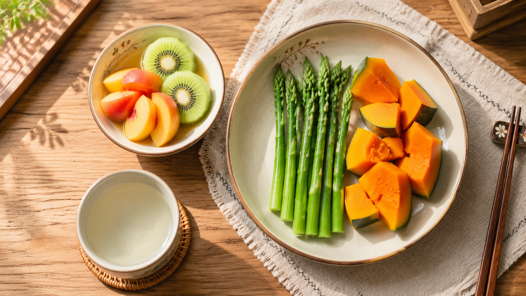 A top-down view of a healthy and appetizing Chines