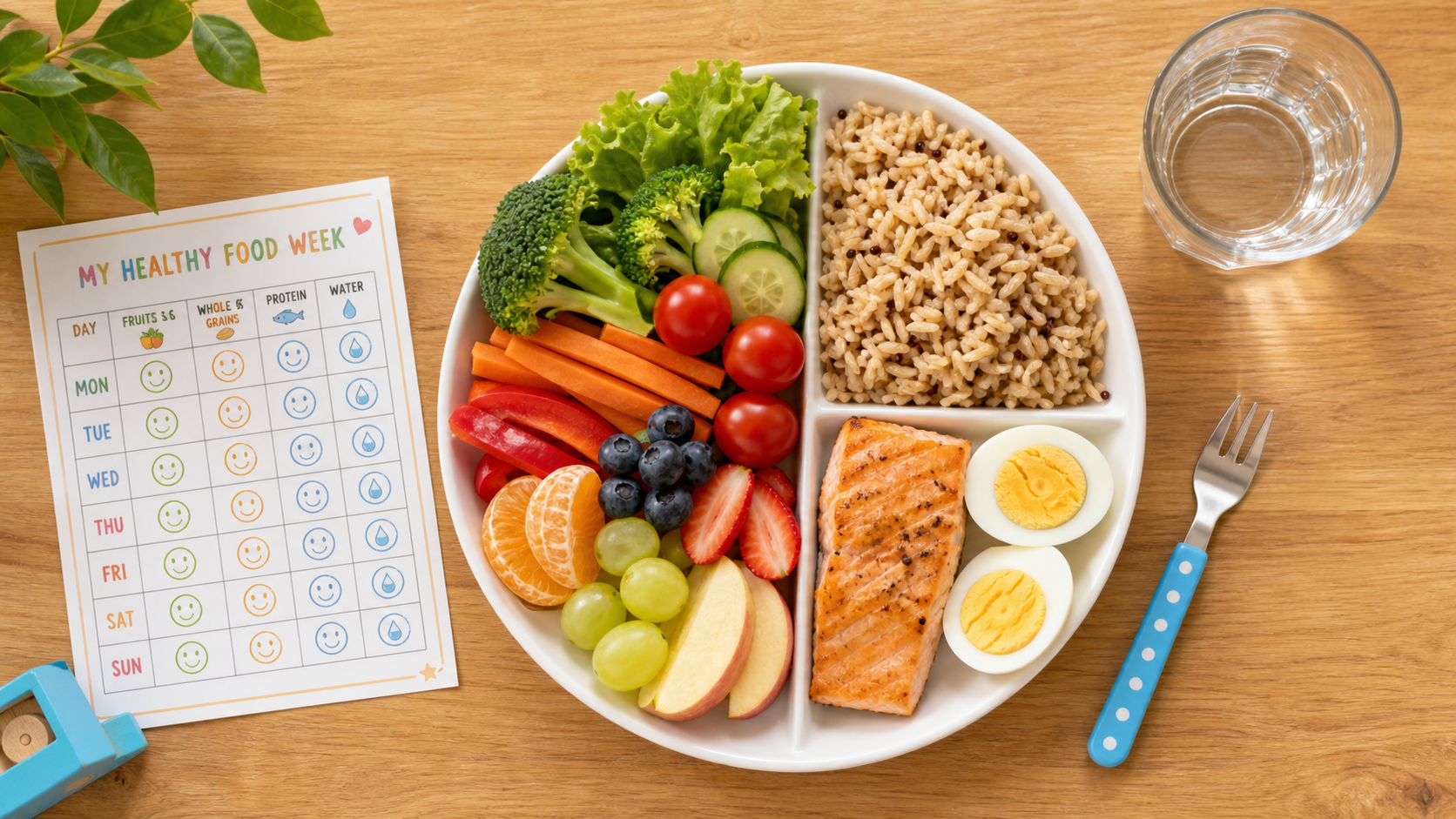 A bright and clean top-down view of a healthy chil