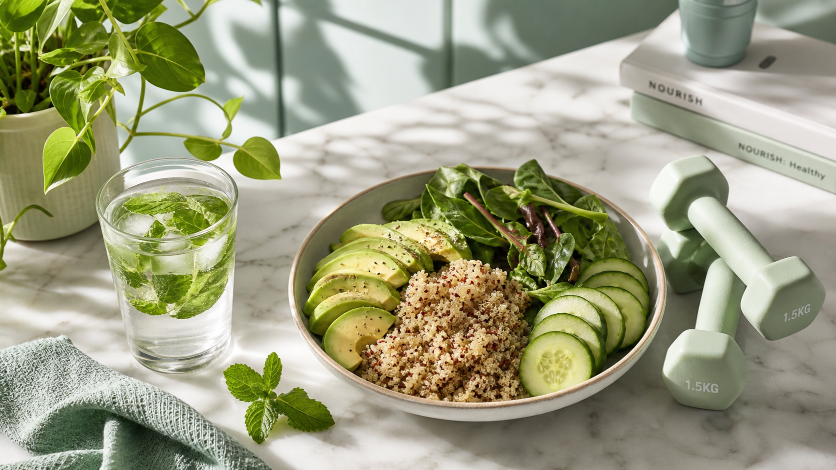A bright and refreshing flat lay photography style