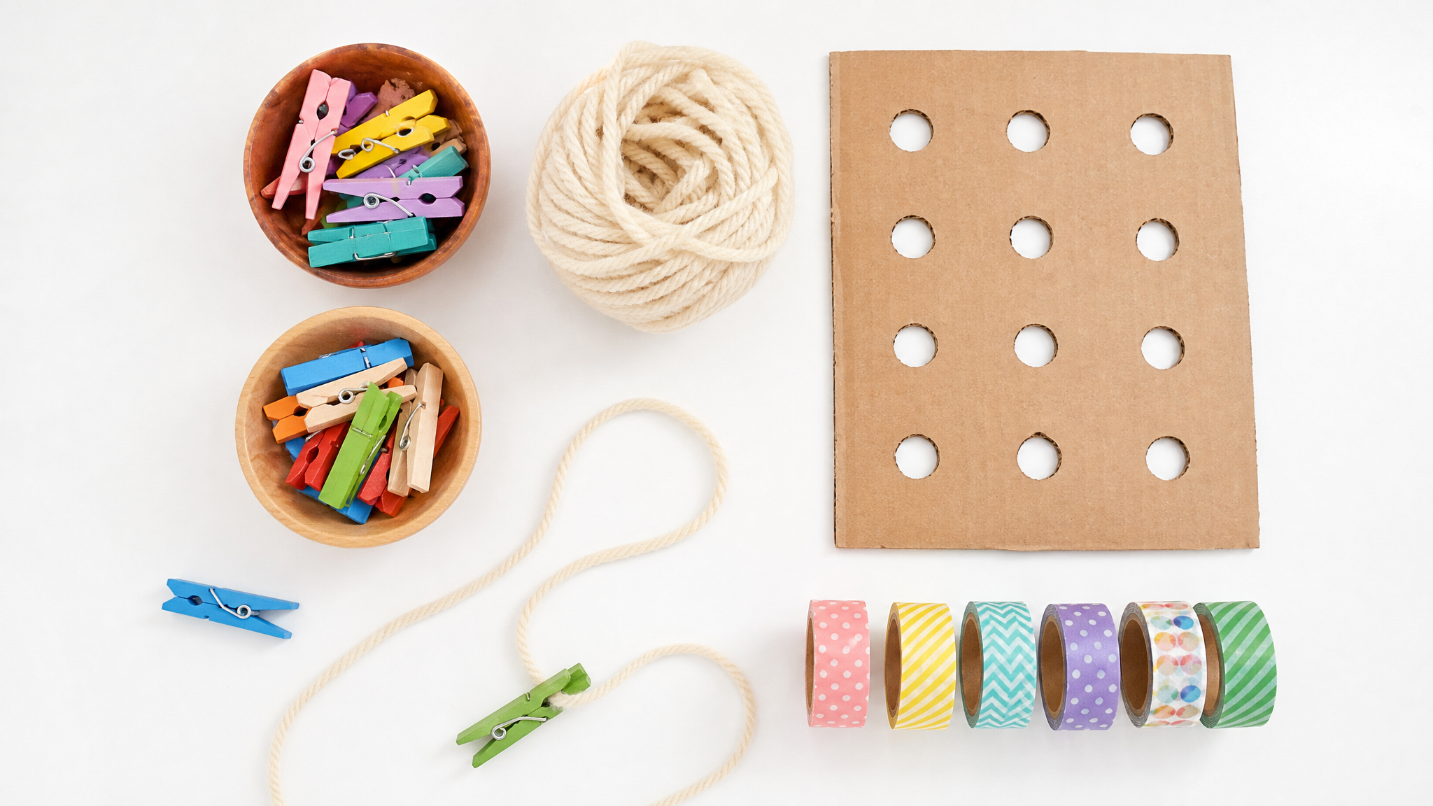 A flatlay photography of simple toddler activity t