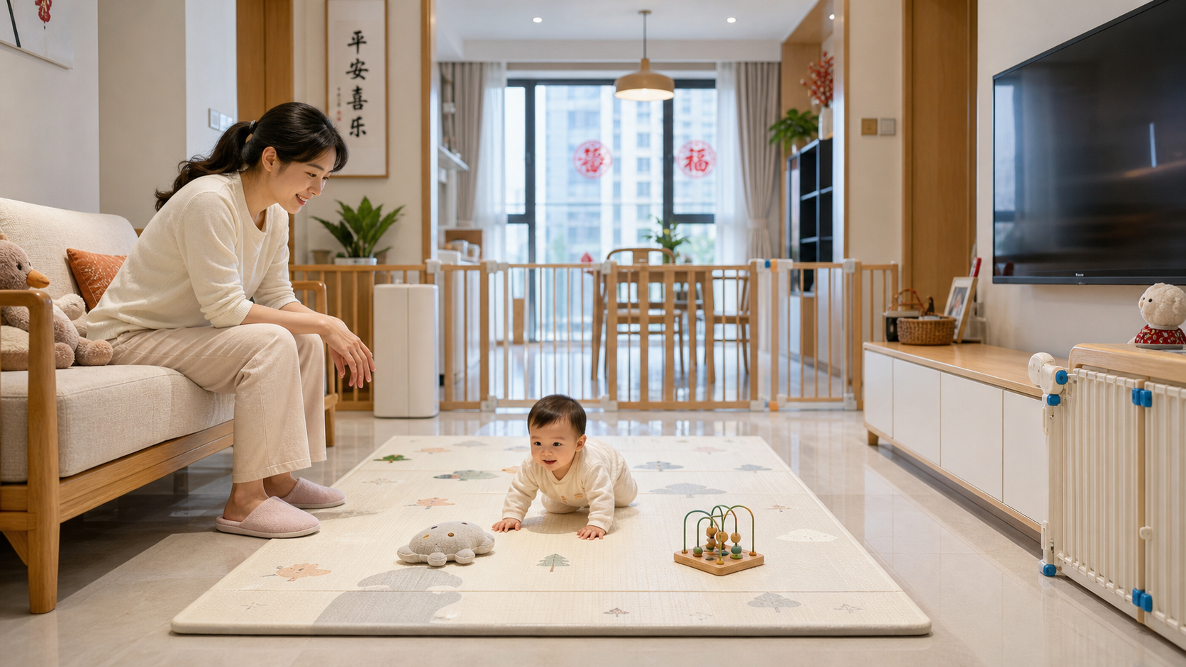 A well-organized modern Chinese apartment living r