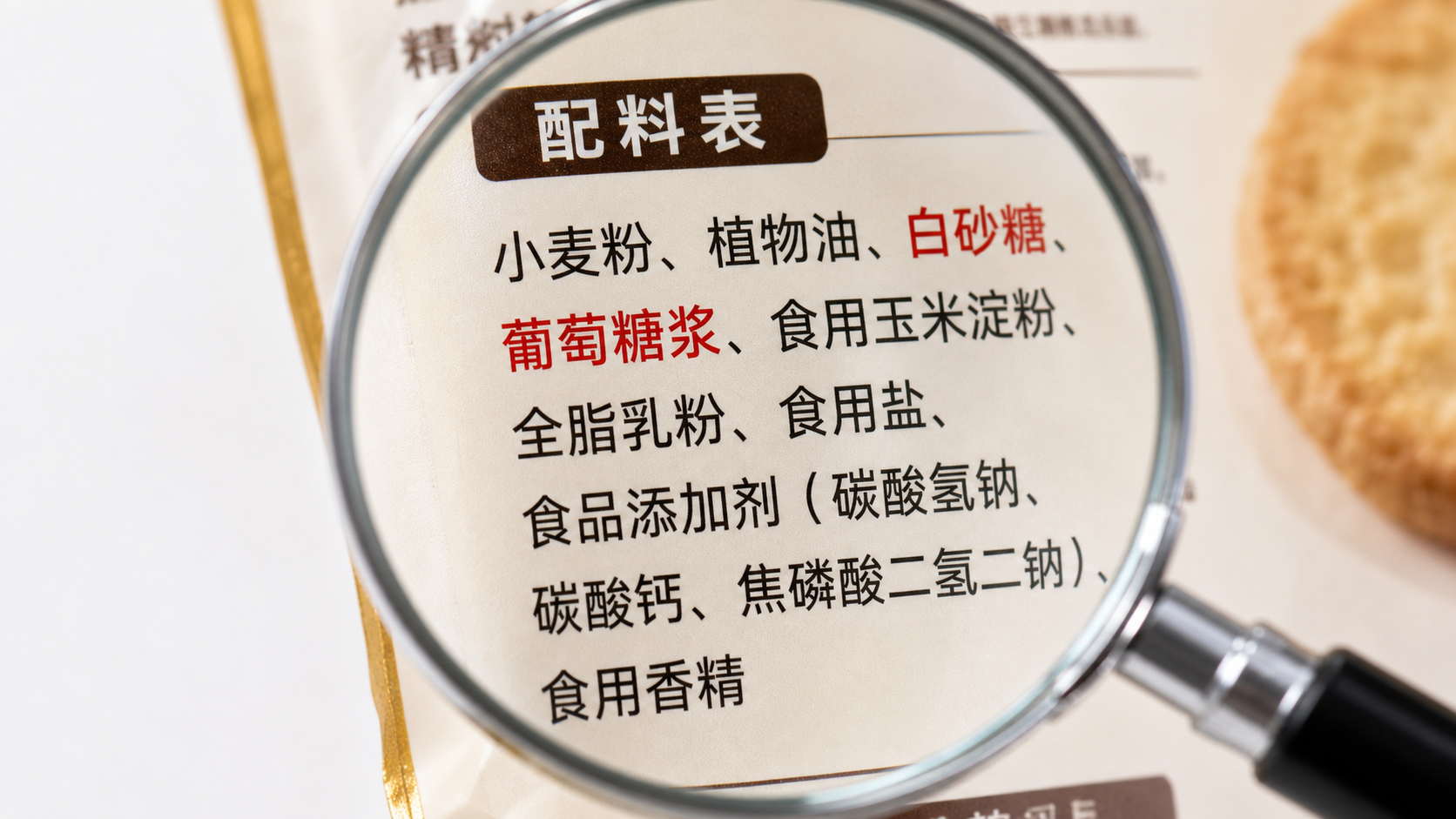 Close-up shot of a magnifying glass focusing on a