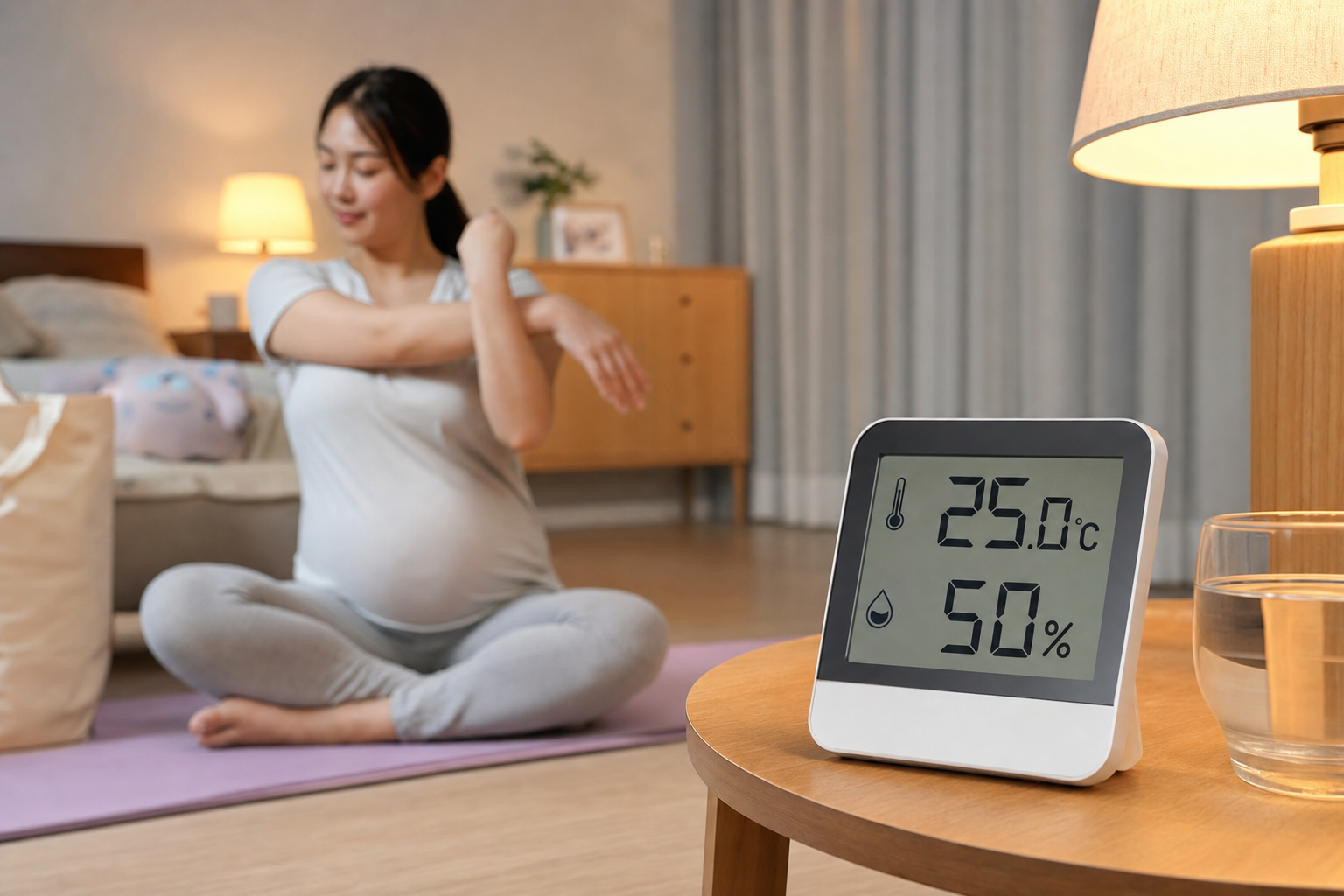 A close-up shot of a modern digital thermometer an