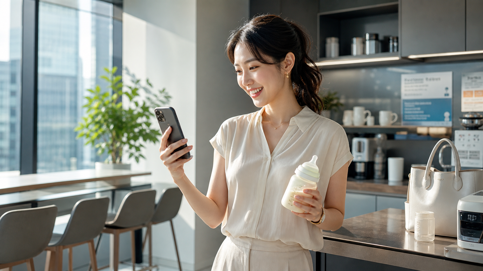 A portrait of an elegant Chinese working mother in