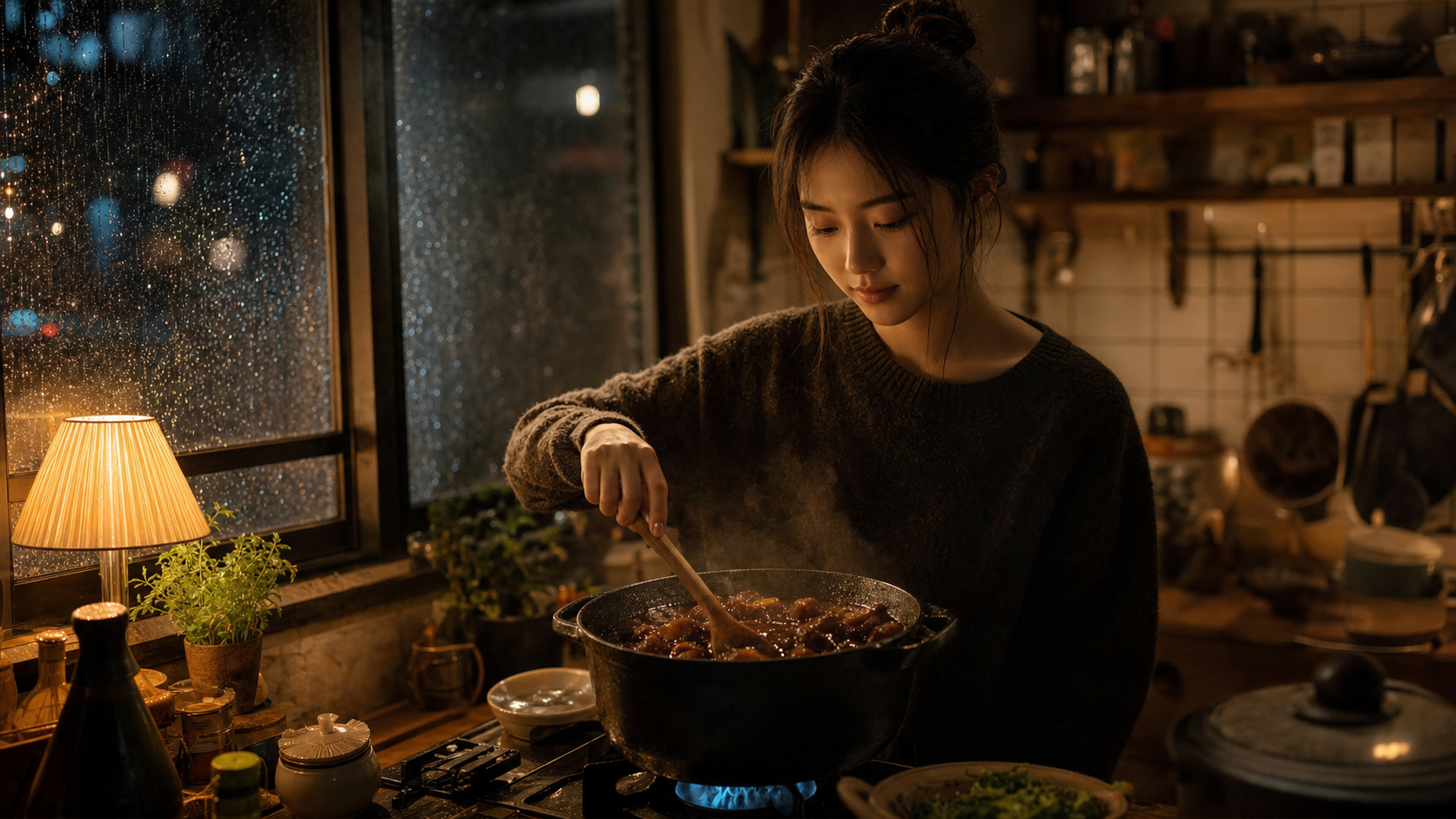 雨夜封神！不加一滴液体烟的烟甜炖牛肋