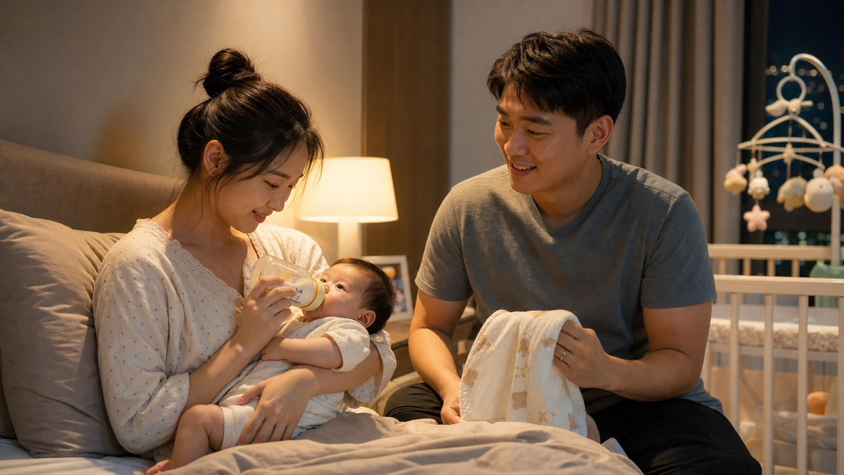 A warm and touching scene of a young Chinese coupl