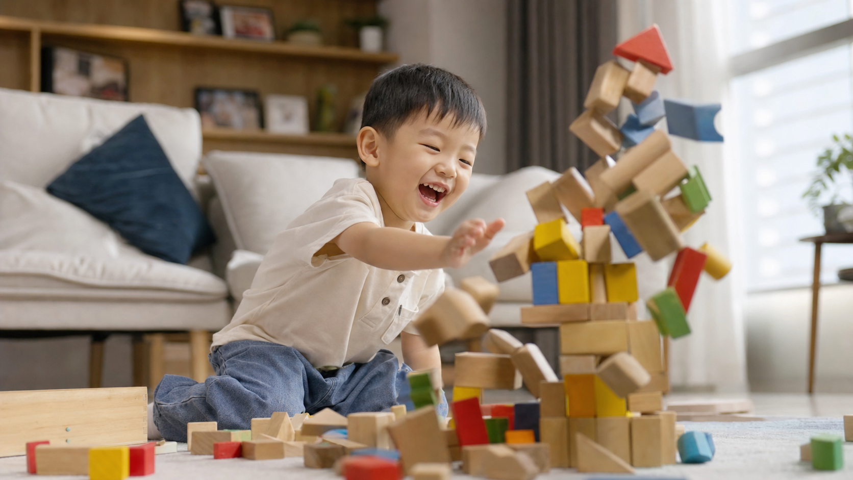 孩子搭积木总推倒？五步唤醒空间逻辑