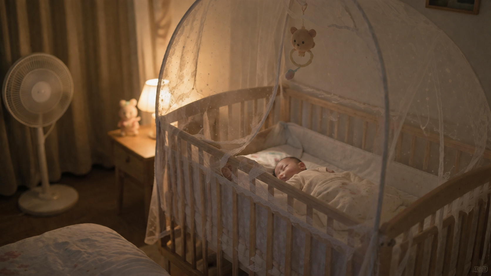 A cute 2-month-old Chinese baby sleeping peacefull