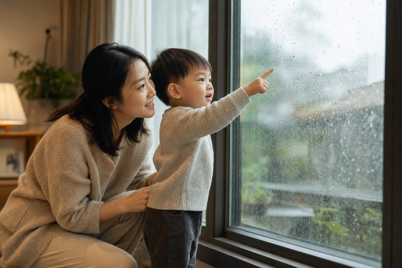 下雨天这样聊，娃轻松告别词穷说长句