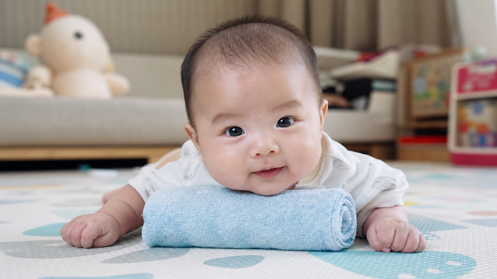 宝宝一趴就哭？这招3分钟搞定抬头