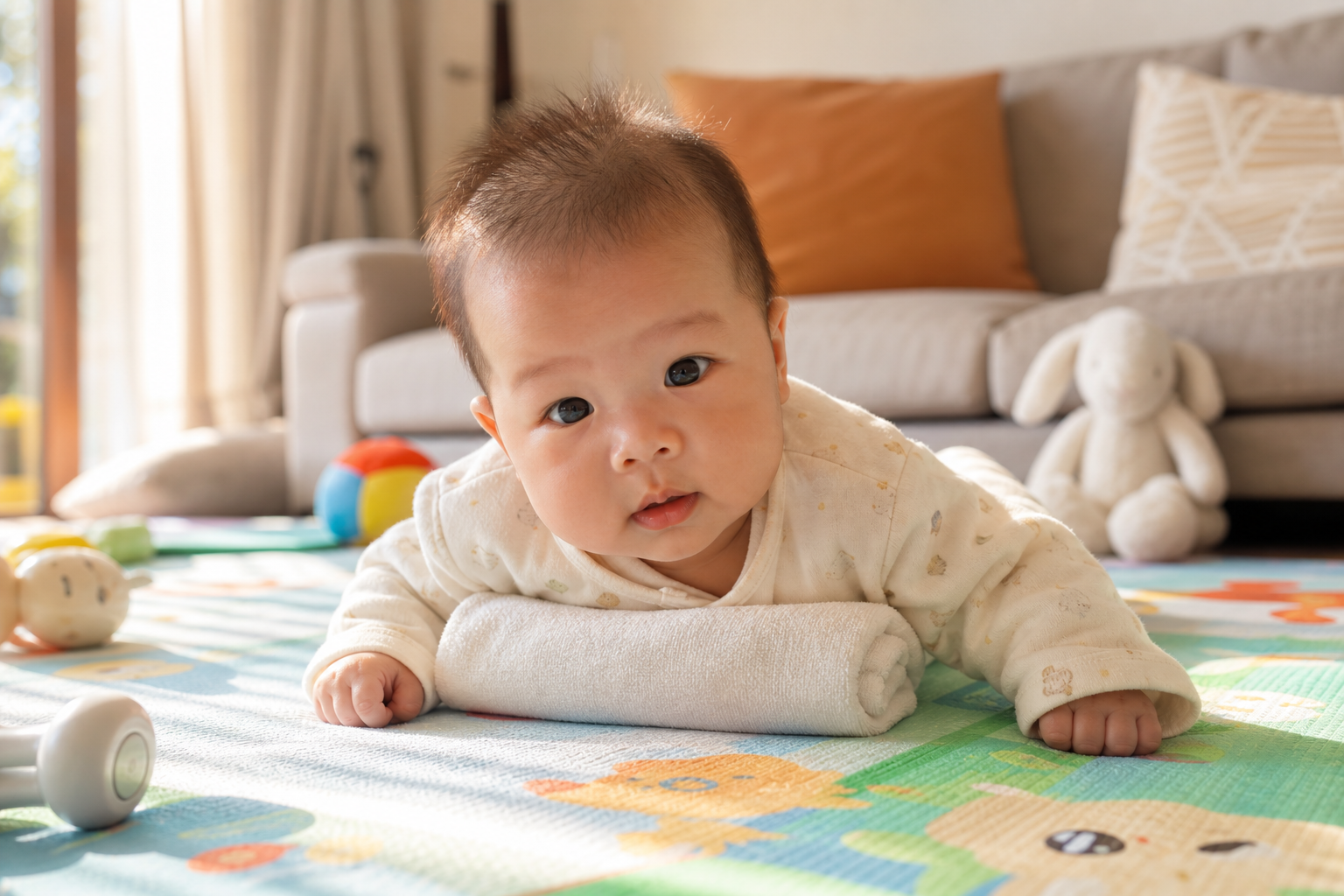 宝宝一趴就哭吐？夏季抬头训练全攻略
