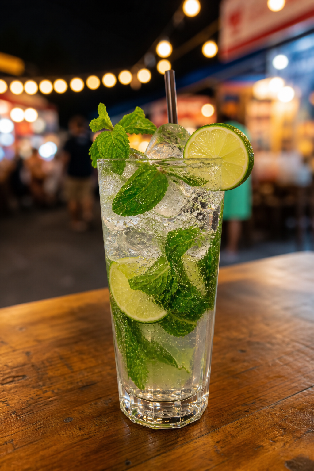 A stylish close-up of a refreshing non-alcoholic m