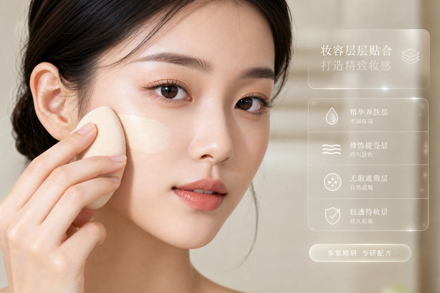 A close-up shot of a beautiful young Chinese woman