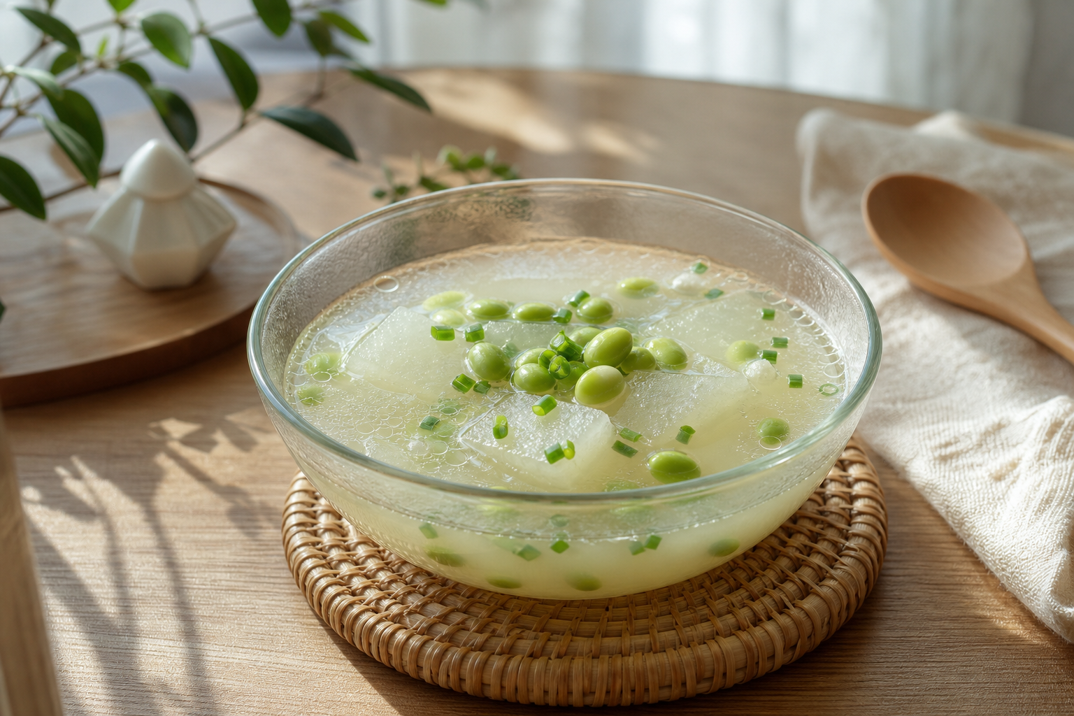 A high-quality food photography of a clear, refres