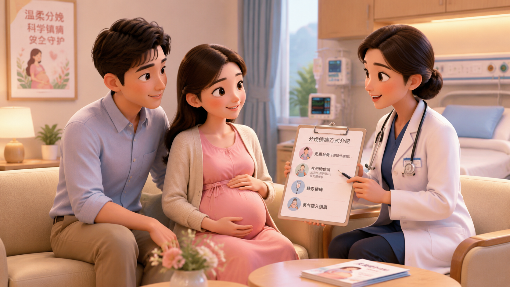 A warm and reassuring illustration of a Chinese pr