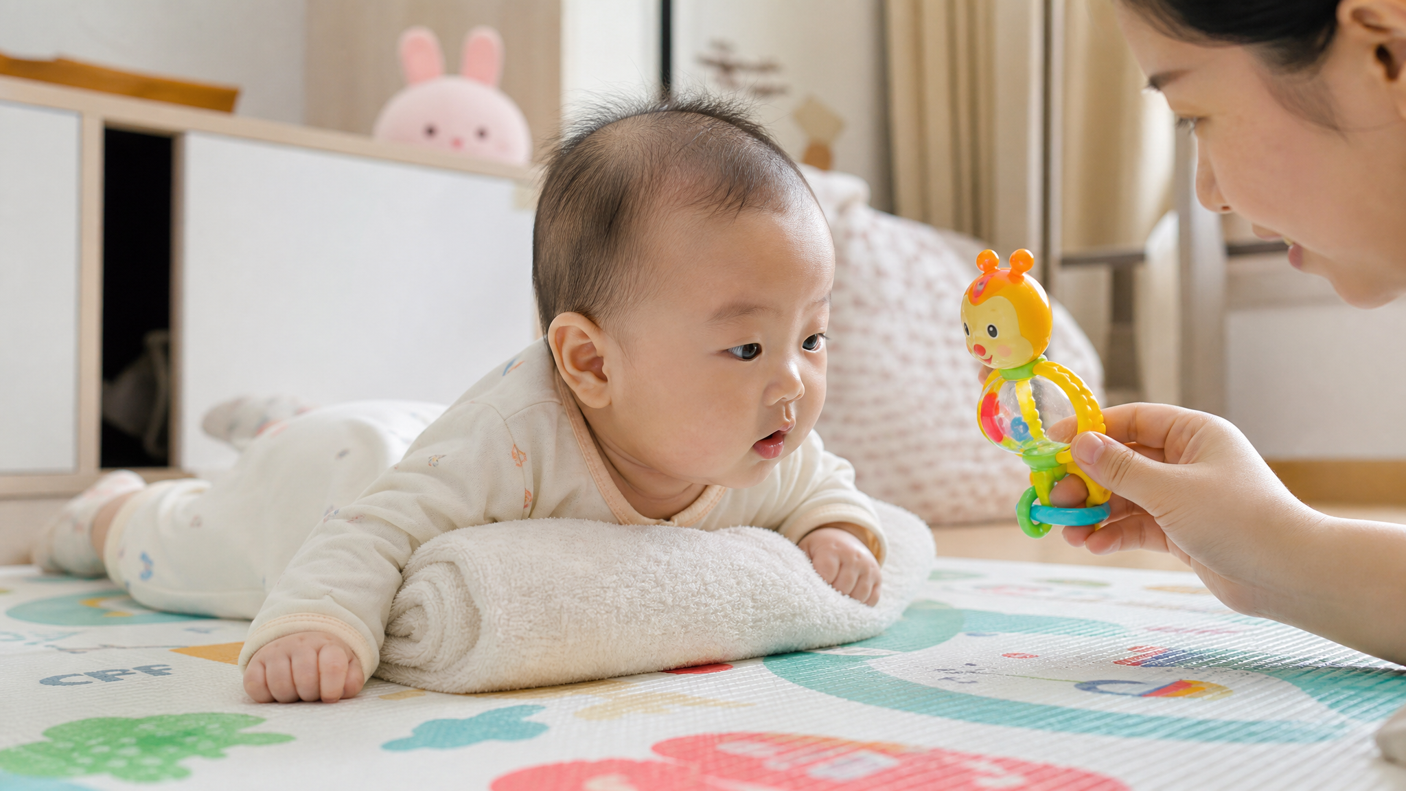 宝宝一趴就哭？3招进阶让娃轻松抬头