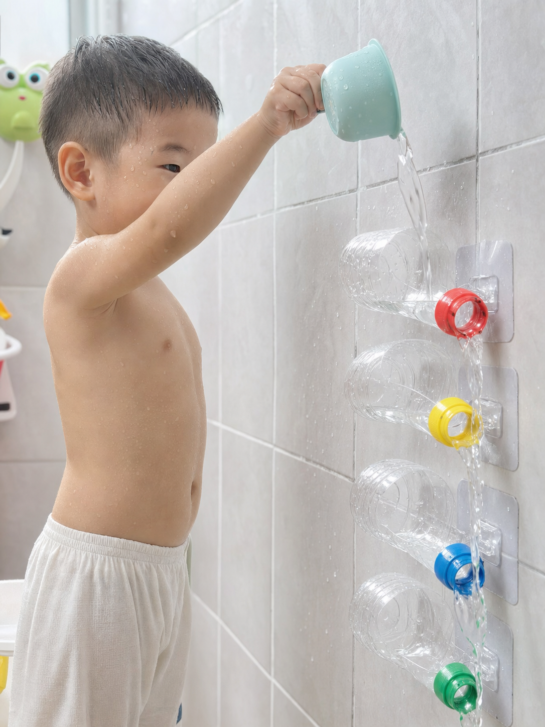 A cute Chinese toddler (around 3 years old) playin