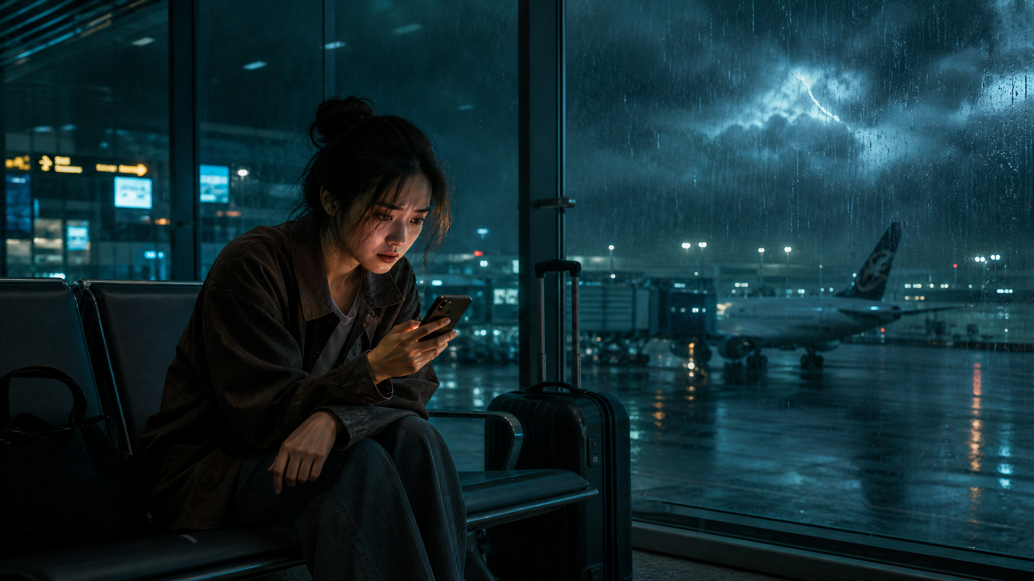 暴雨夜航班延误，4句话拯救异地恋危机