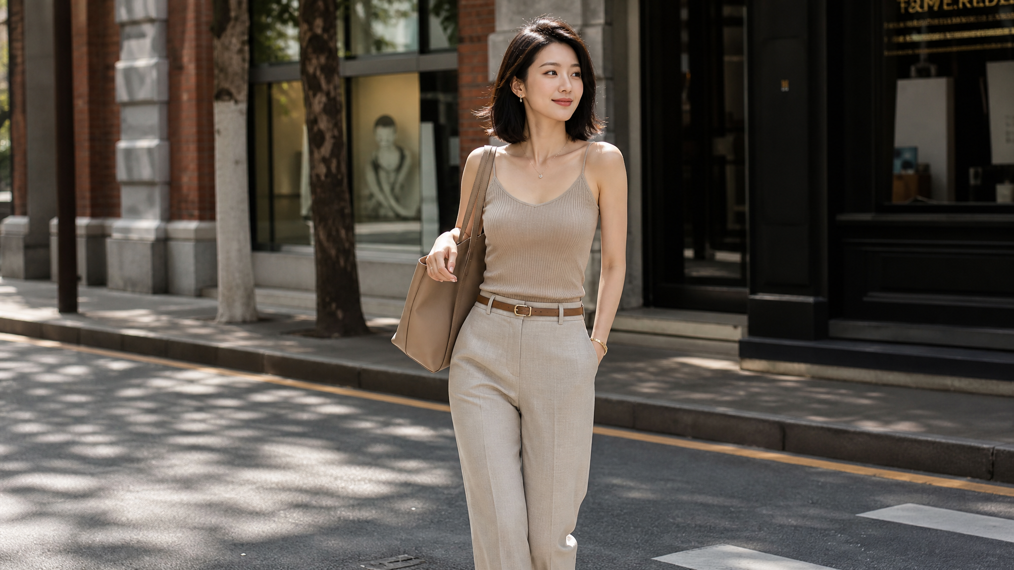 A high-quality street style photo of a stylish Chi