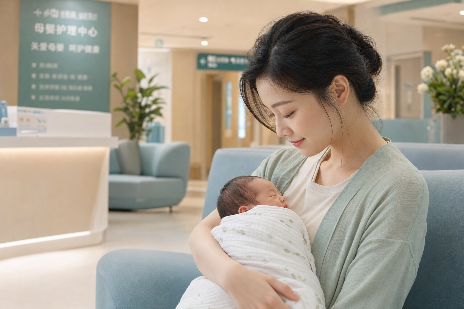 A warm and healing illustration of a young Chinese