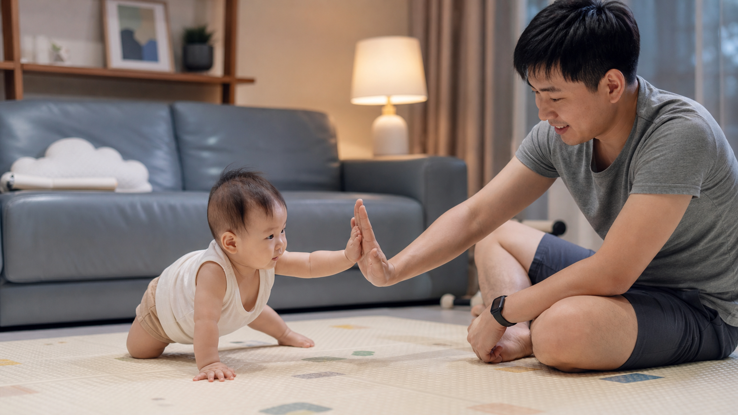 夏夜宝宝爬行打滑大哭？一招稳步向前