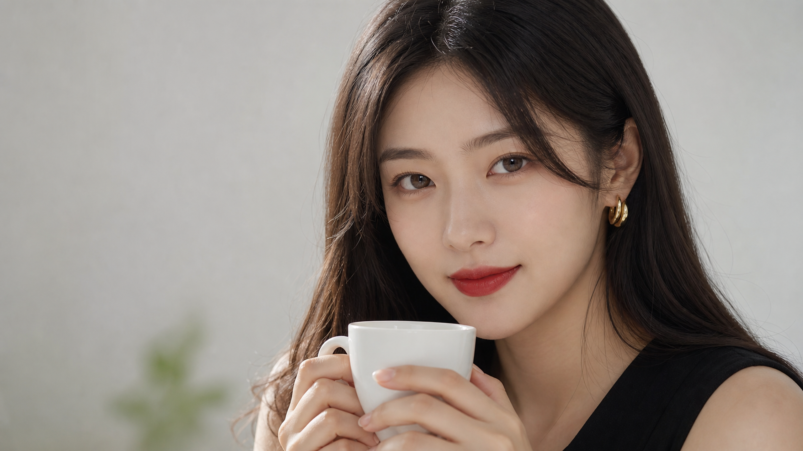 A close-up shot of a beautiful young Chinese woman