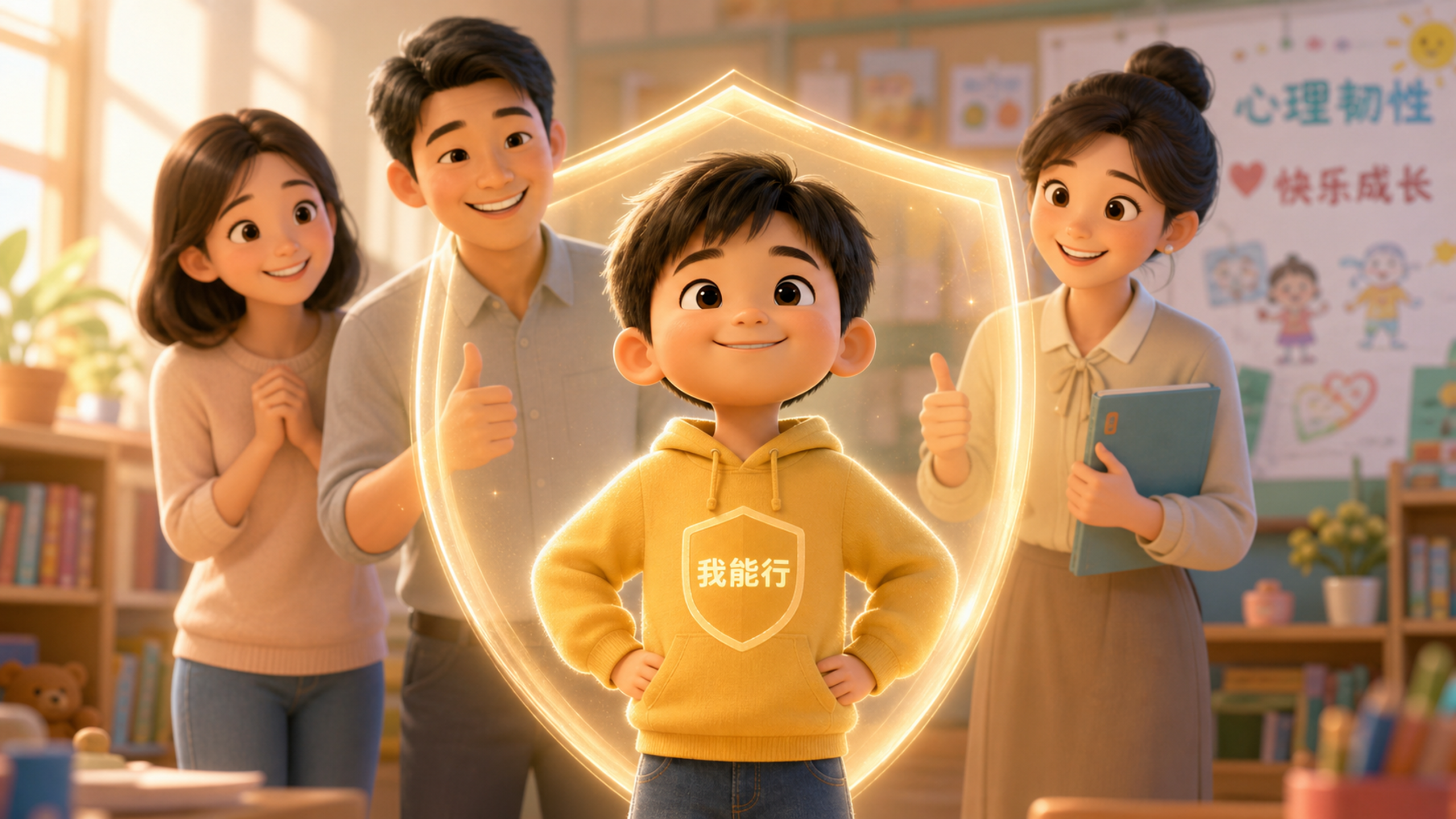 A cute 5-year-old Chinese kid standing confidently