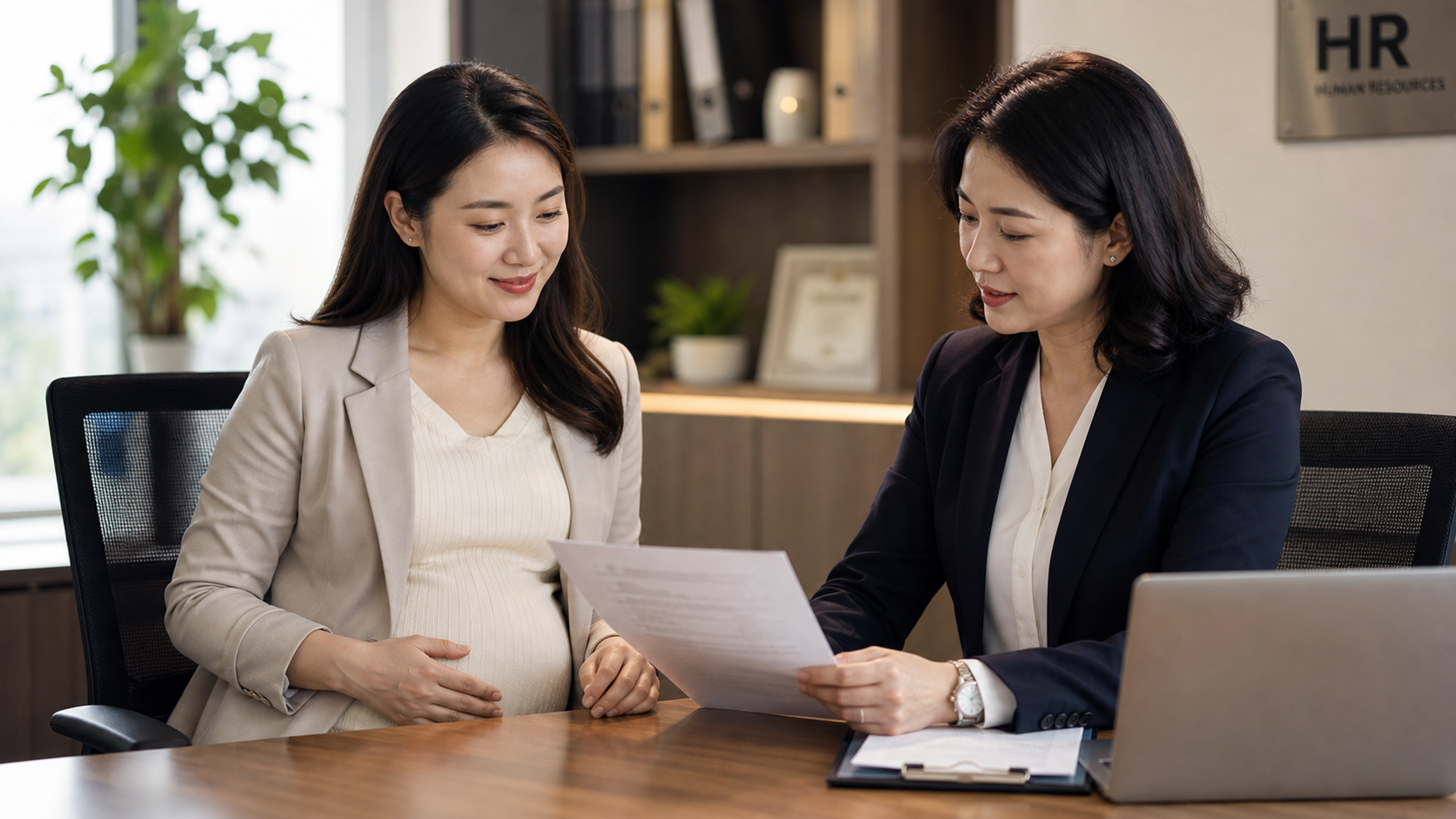 A professional Chinese pregnant woman in her late