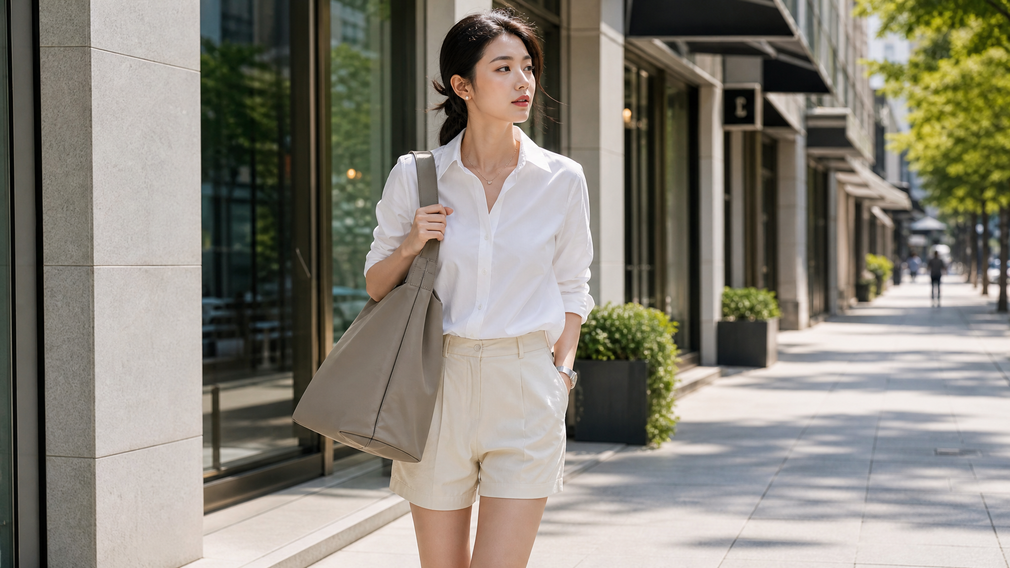 A realistic photography of a stylish young Chinese