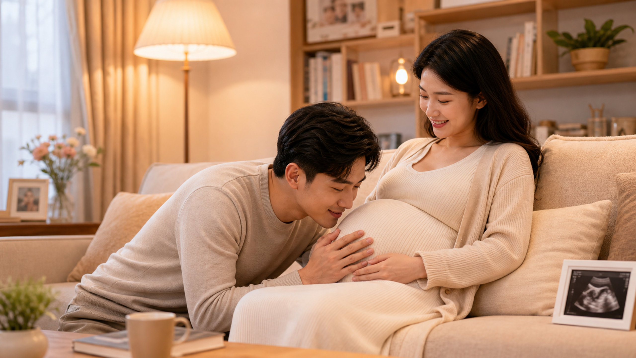 A warm and cozy illustration of a young Chinese co