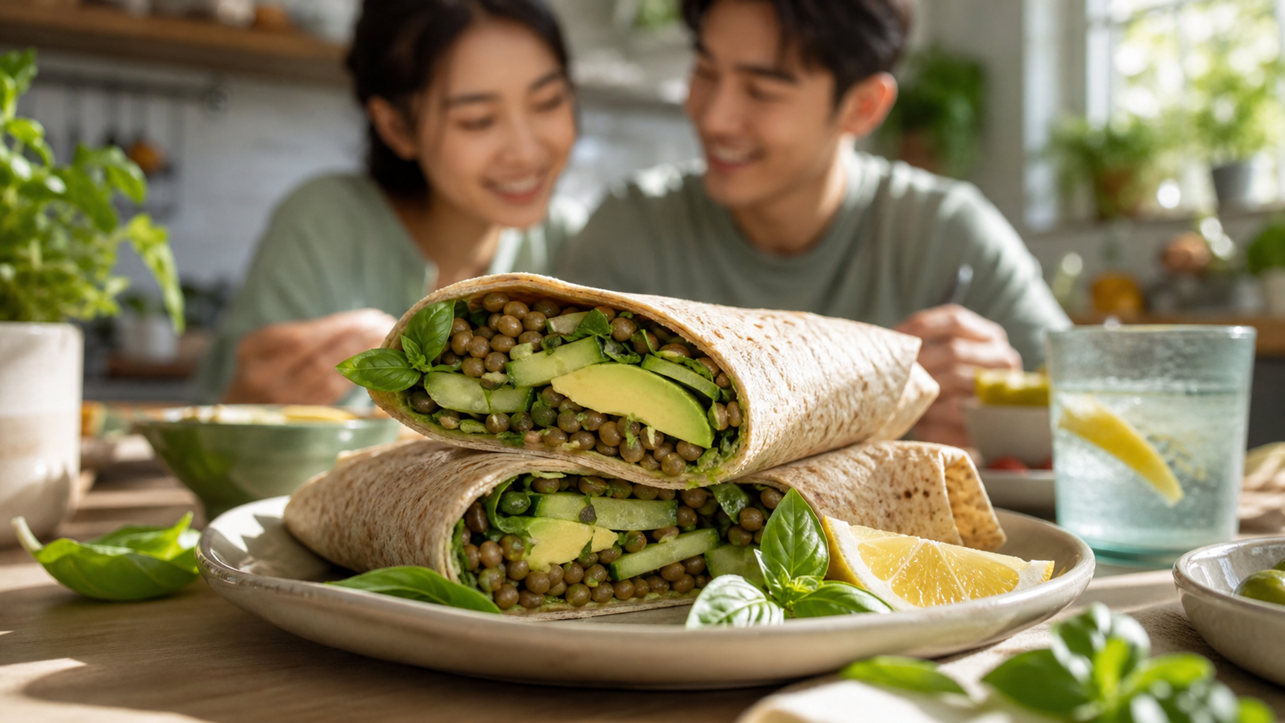 A close-up food photography of a healthy whole-whe