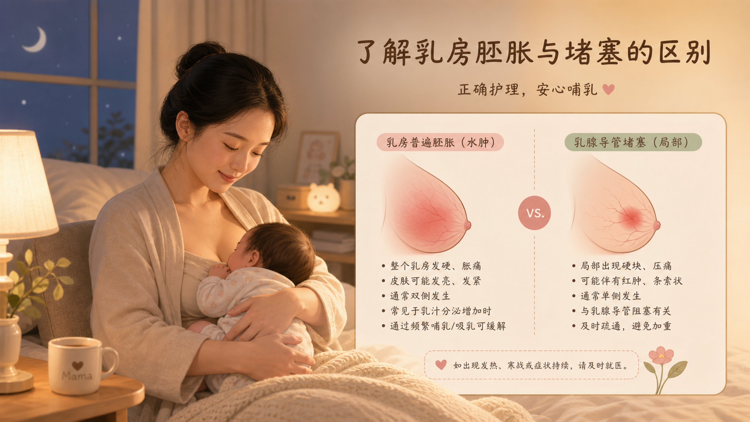 胸像石头别瞎揉！一招分清涨奶和堵奶