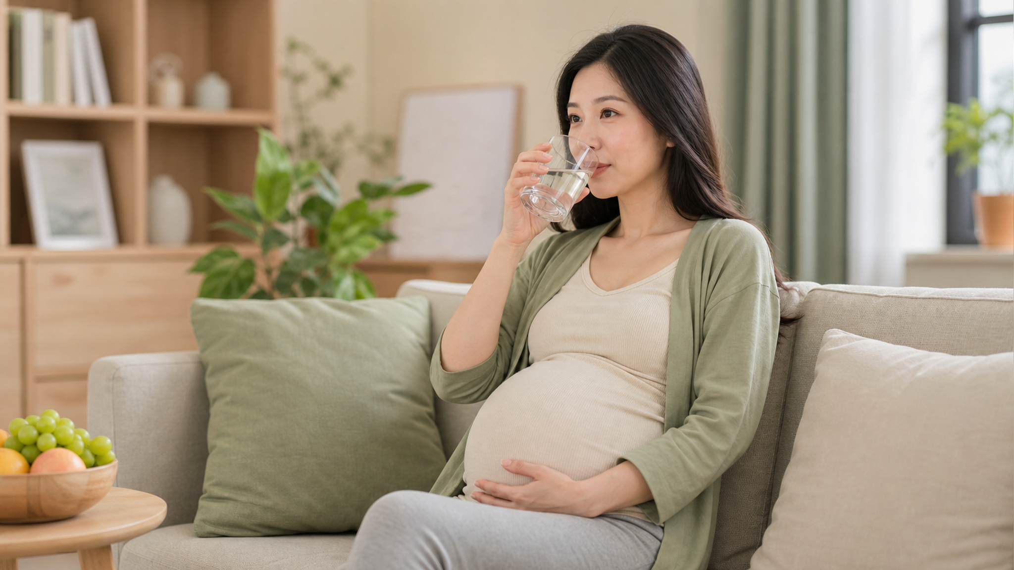 A Chinese pregnant woman in her third trimester, s