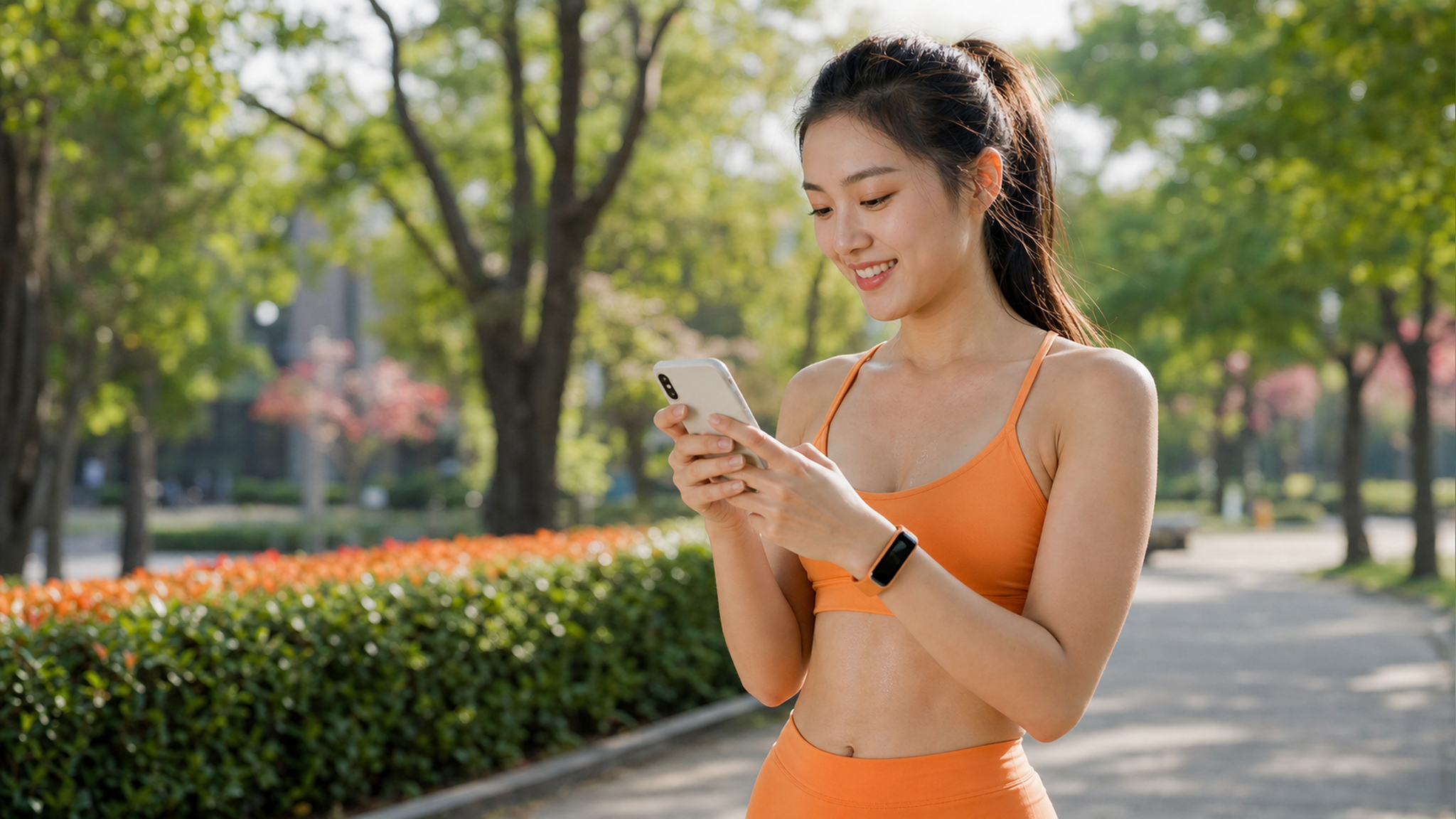 A vibrant and energetic Chinese young woman in sty