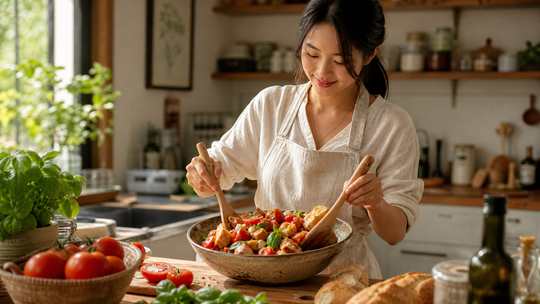 夏日没食欲？这盘番茄面包沙拉绝了