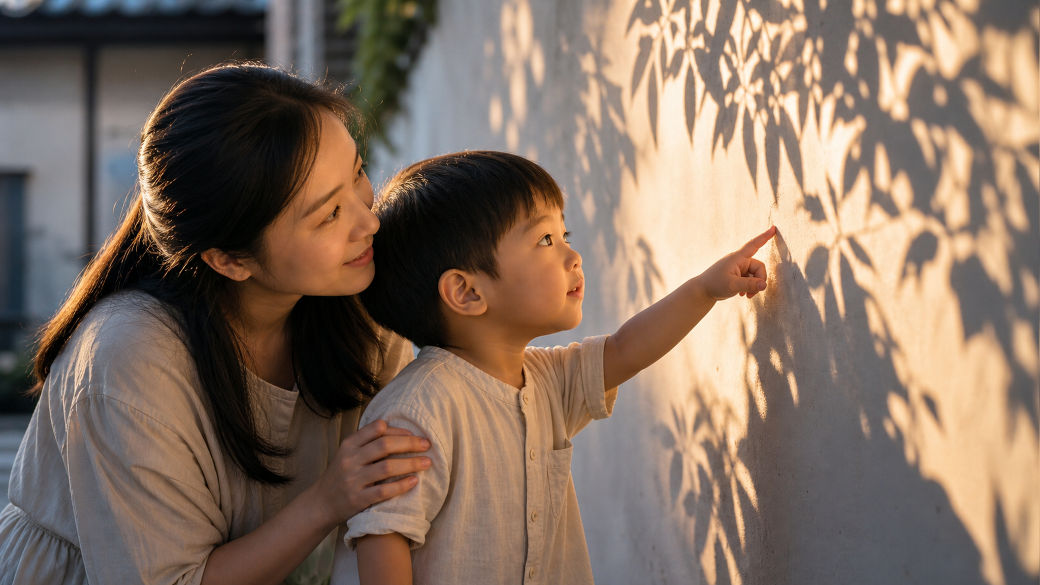 Cinematic lighting, a 4-year-old Chinese boy and h