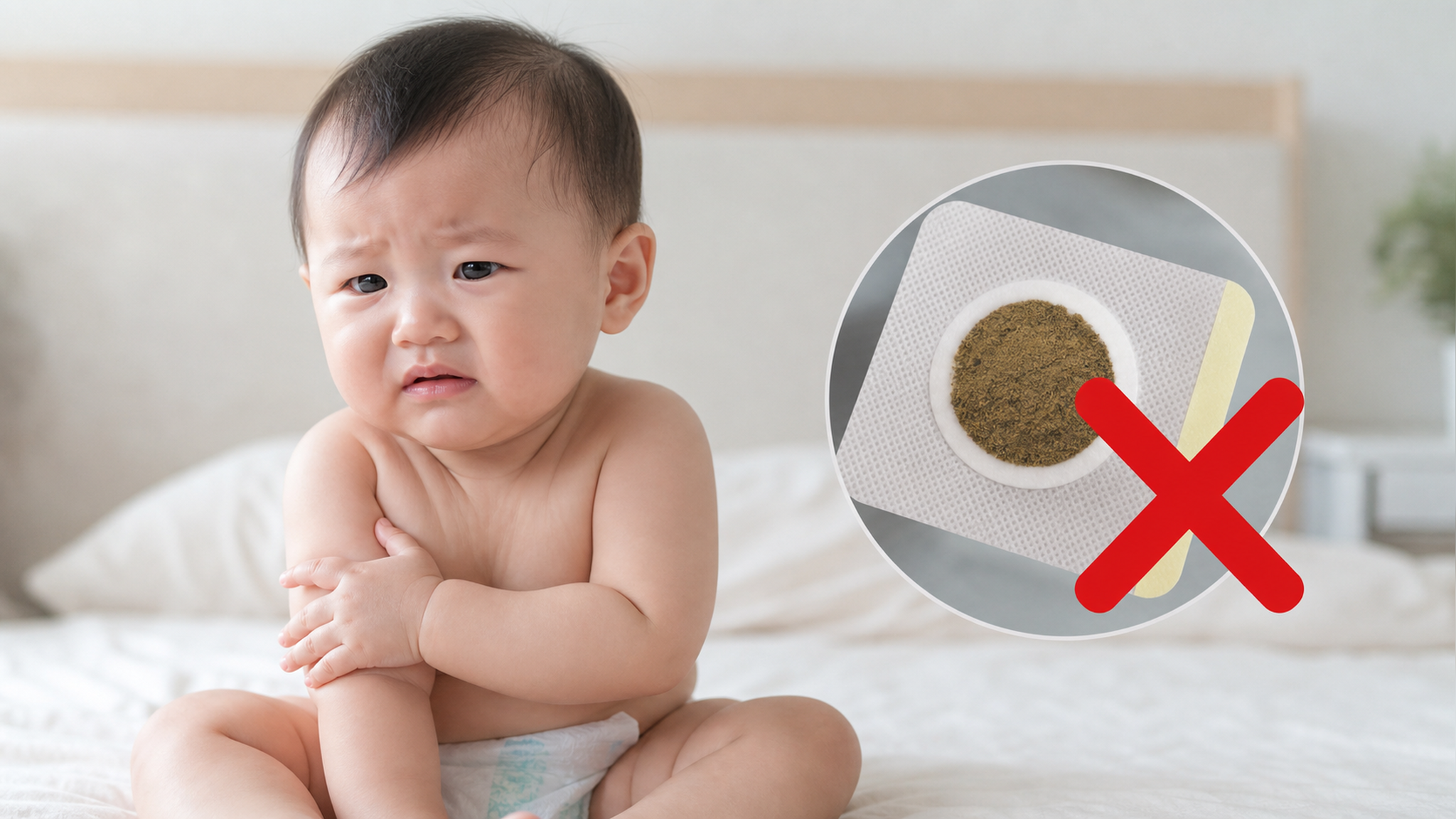 A close-up shot of a cute Chinese baby (0-1 year o