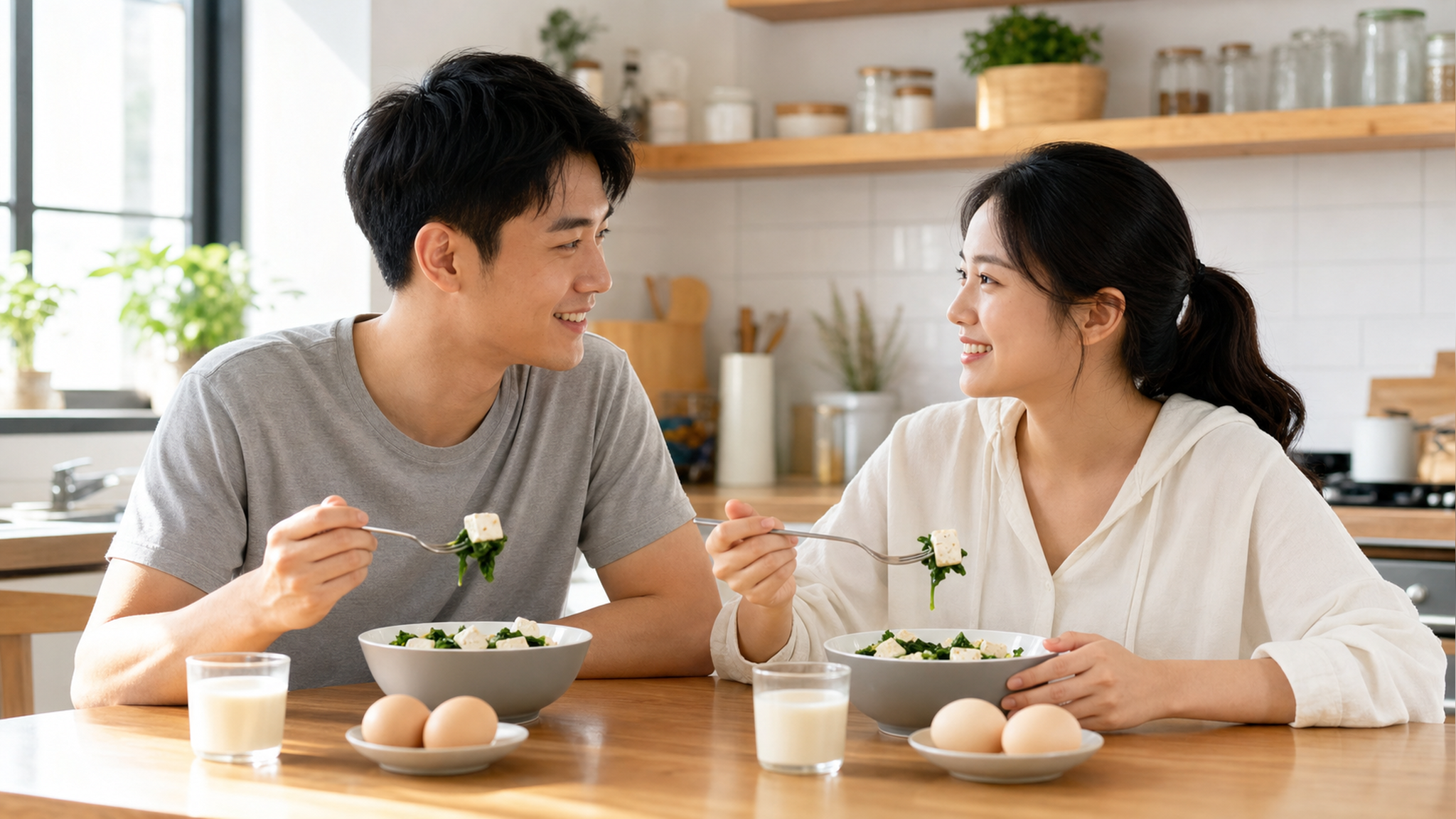 A photorealistic image of a young Chinese couple s
