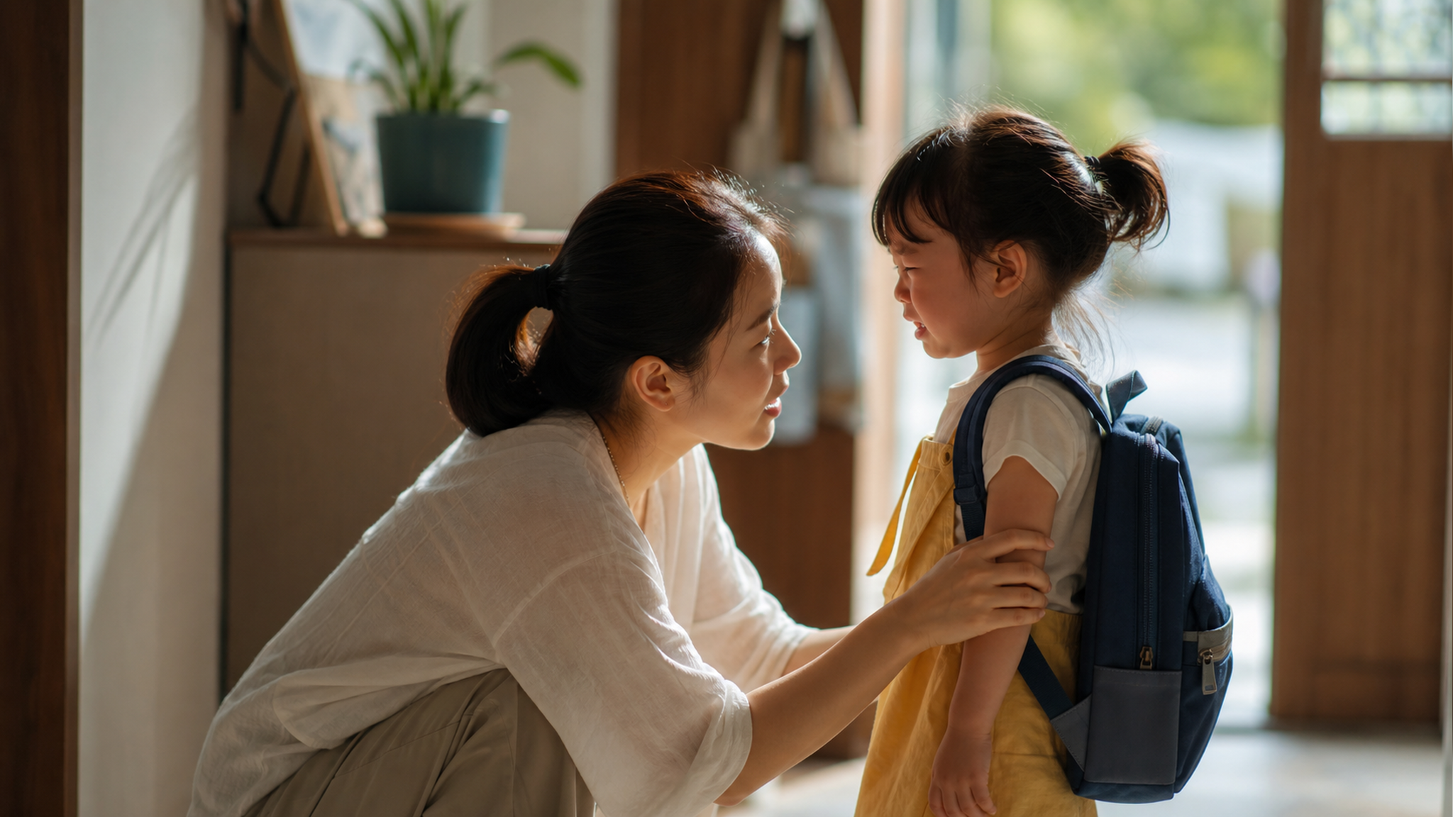 A photorealistic image of a young Chinese mother g