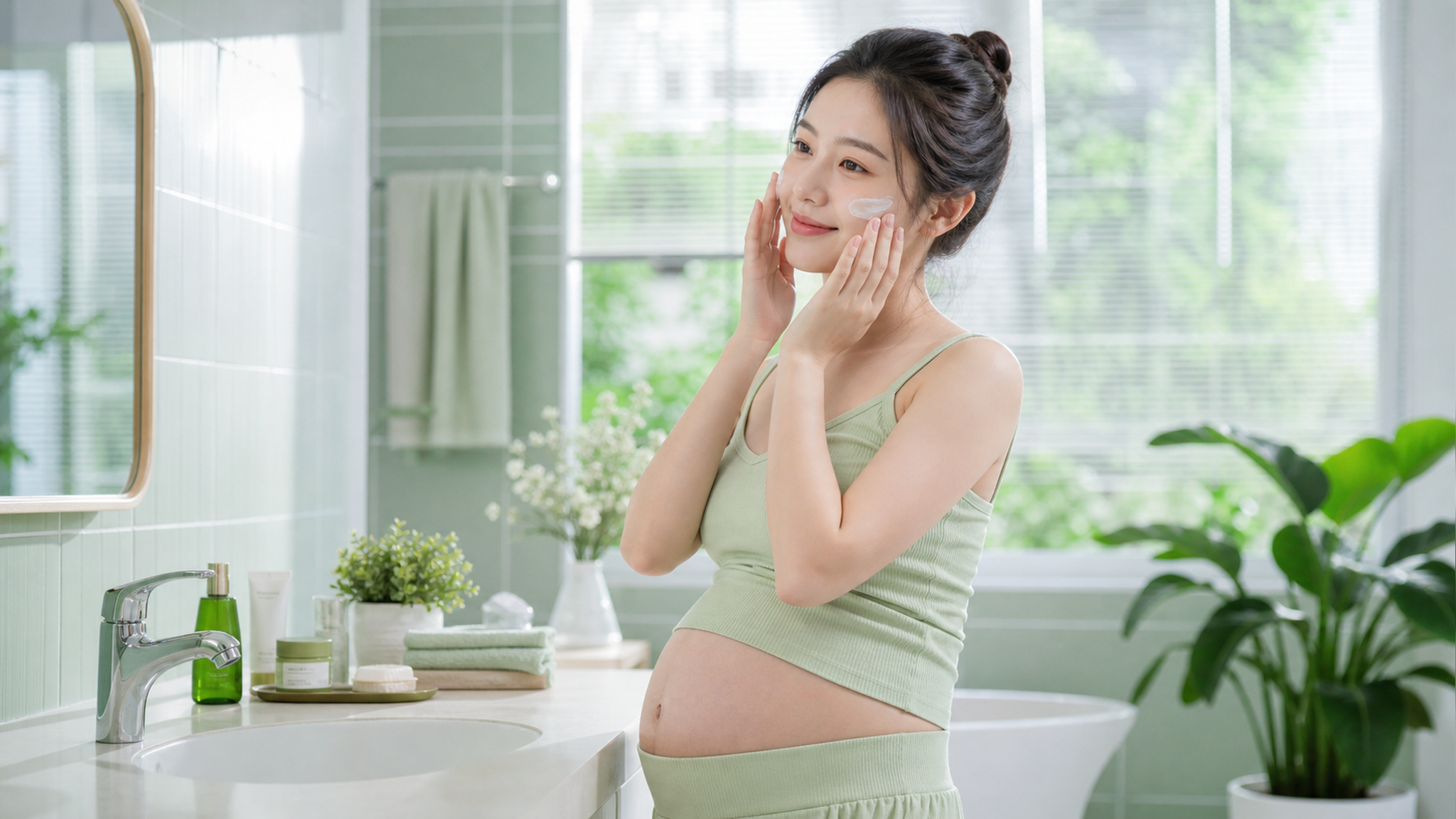 孕期脸又油又干？两步半极简护肤稳住脸