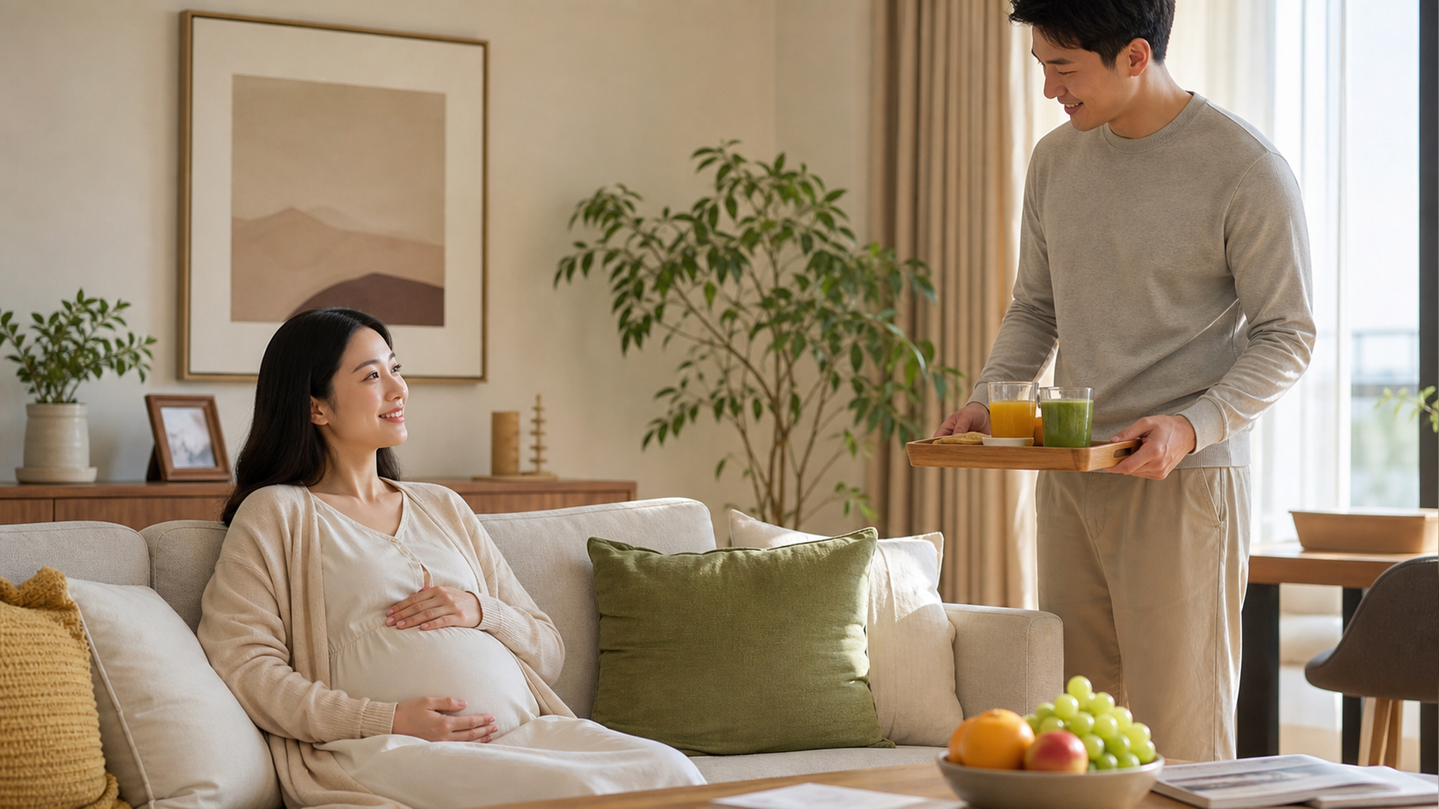 A warm and bright living room, a beautiful Chinese