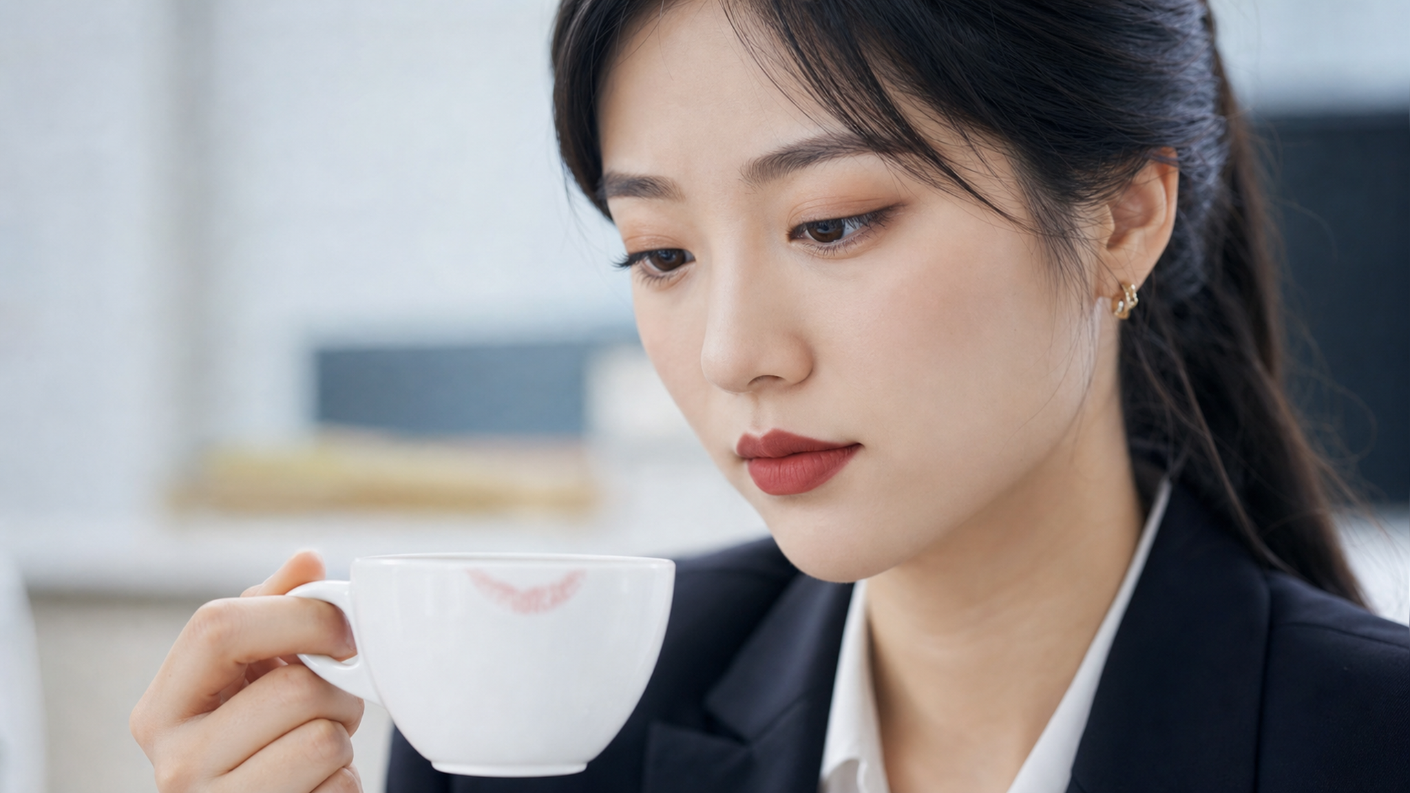 开会喝水必沾杯？这招让口红焊死在嘴上