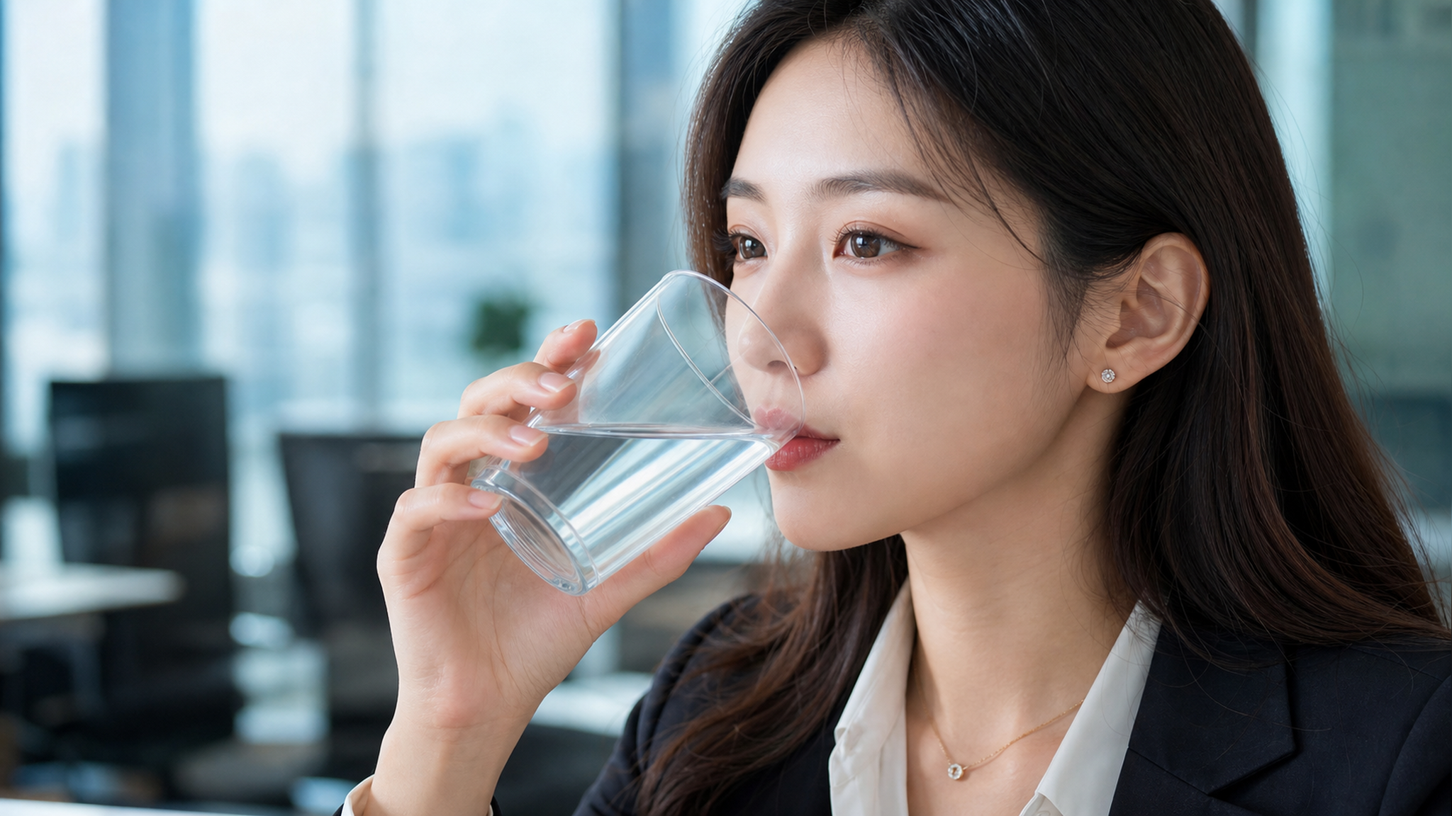 A close-up shot of a beautiful young Chinese woman